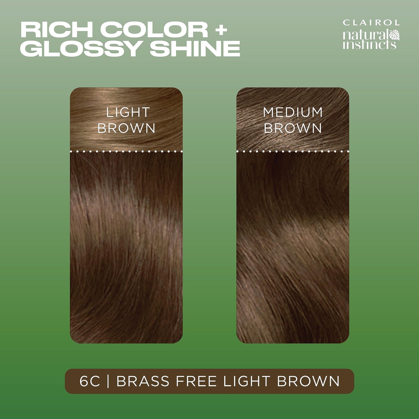 Dark Olive Green Clairol Natural Instincts Demi-Permanent Hair Dye, 6C Light Brown Hair Color, Pack of 1