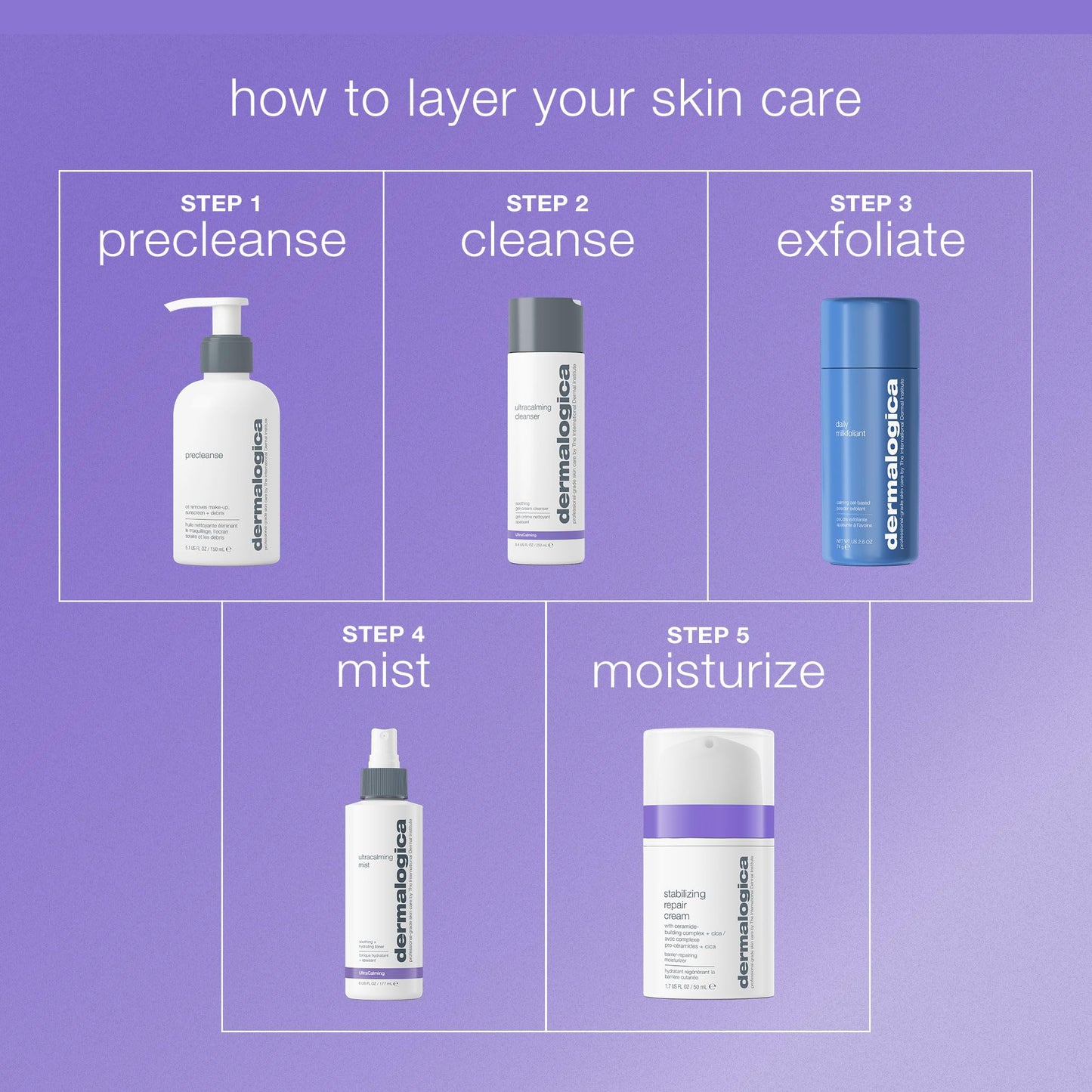 Medium Purple Dermalogica Ultracalming Cleanser, Gentle Face Wash for Sensitive Skin - Calms and Cools Redness and Discomfort, PH balanced, Non- Foaming, Gel Cream Type, 8.4 Fl Oz