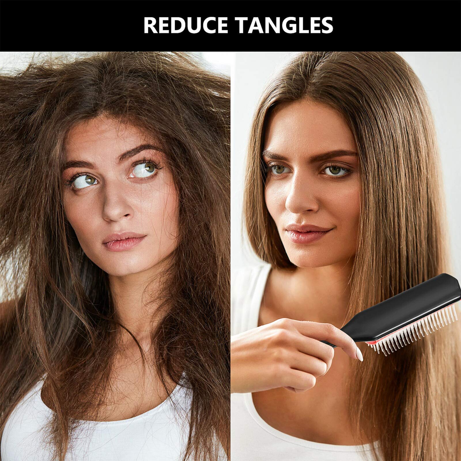 Dark Slate Gray Patelai 7-Piece Nylon Bristle Curly Hair Brush Set: Curly Hairs Detangling Brushes, Travel Brush, Hair Clips for Shaping and Defining Curls