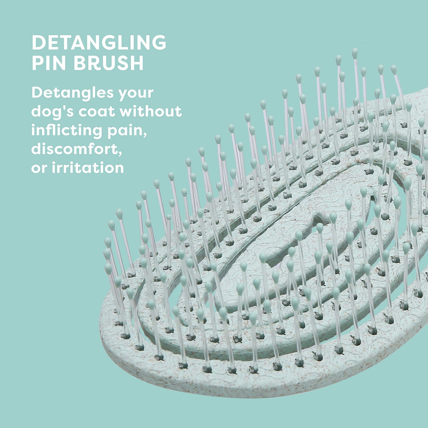 Light Steel Blue BioSilk for Pets Eco Friendly Detangling Pin Brush for Dogs, Gentle Dog Grooming Brush Designed to Help Remove Knots and Tangles and Support Healthy Coats for All Dogs