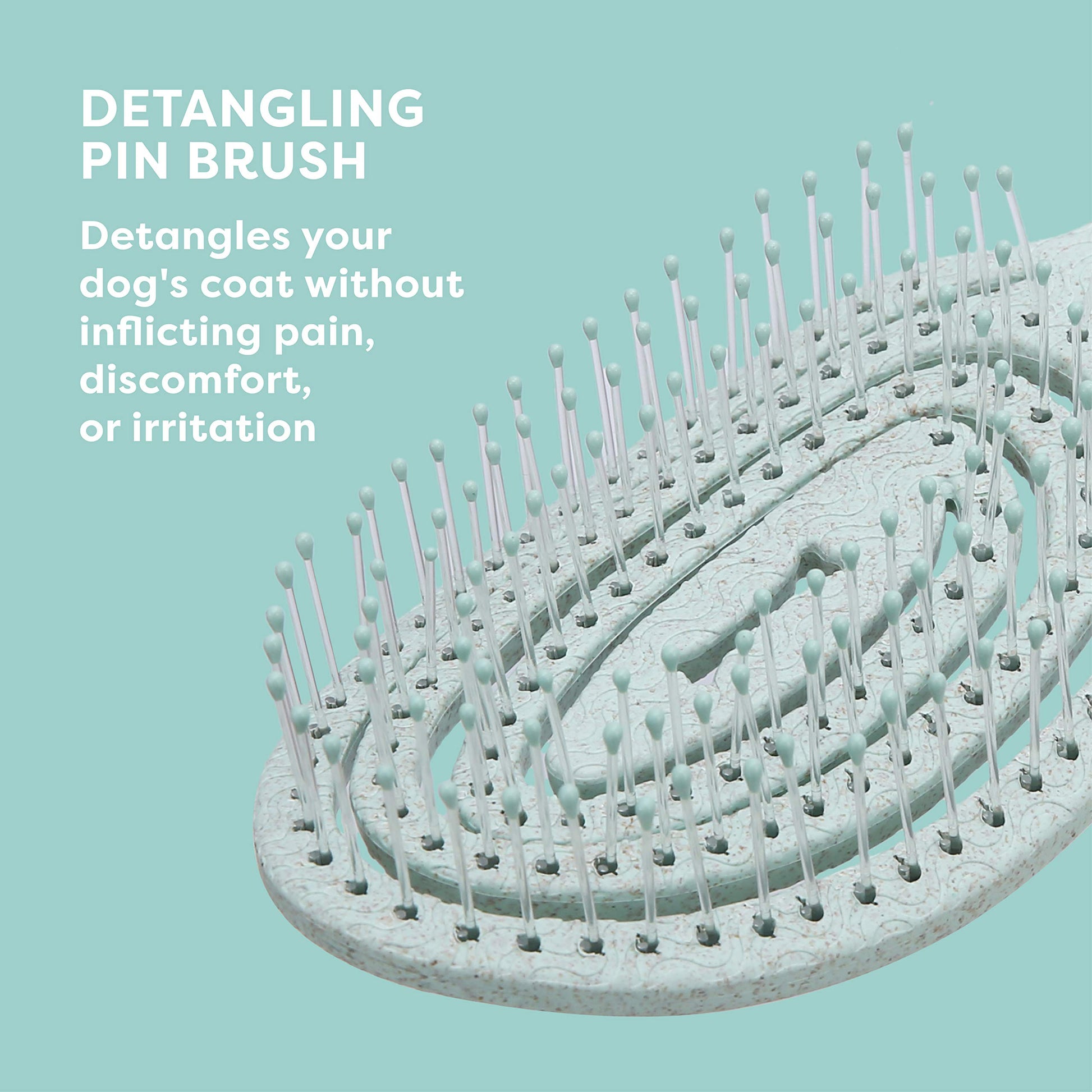 Light Steel Blue BioSilk for Pets Eco Friendly Detangling Pin Brush for Dogs, Gentle Dog Grooming Brush Designed to Help Remove Knots and Tangles and Support Healthy Coats for All Dogs