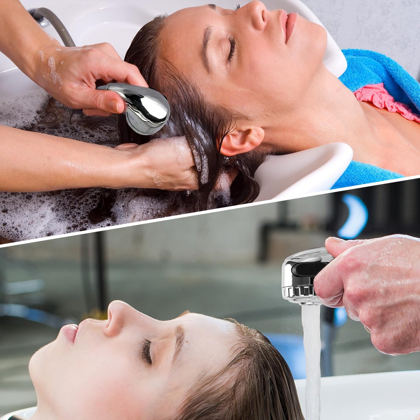 Dark Gray LukLoy 2 Pack Salon Shampoo Bowl Sprayer Head – Side Control 2-Mode Switch, High-Pressure Professional Standard G1/2 Handheld Faucet Sprayer Replacement for Salon Sink Hose, Spa & Pedicure Chairs