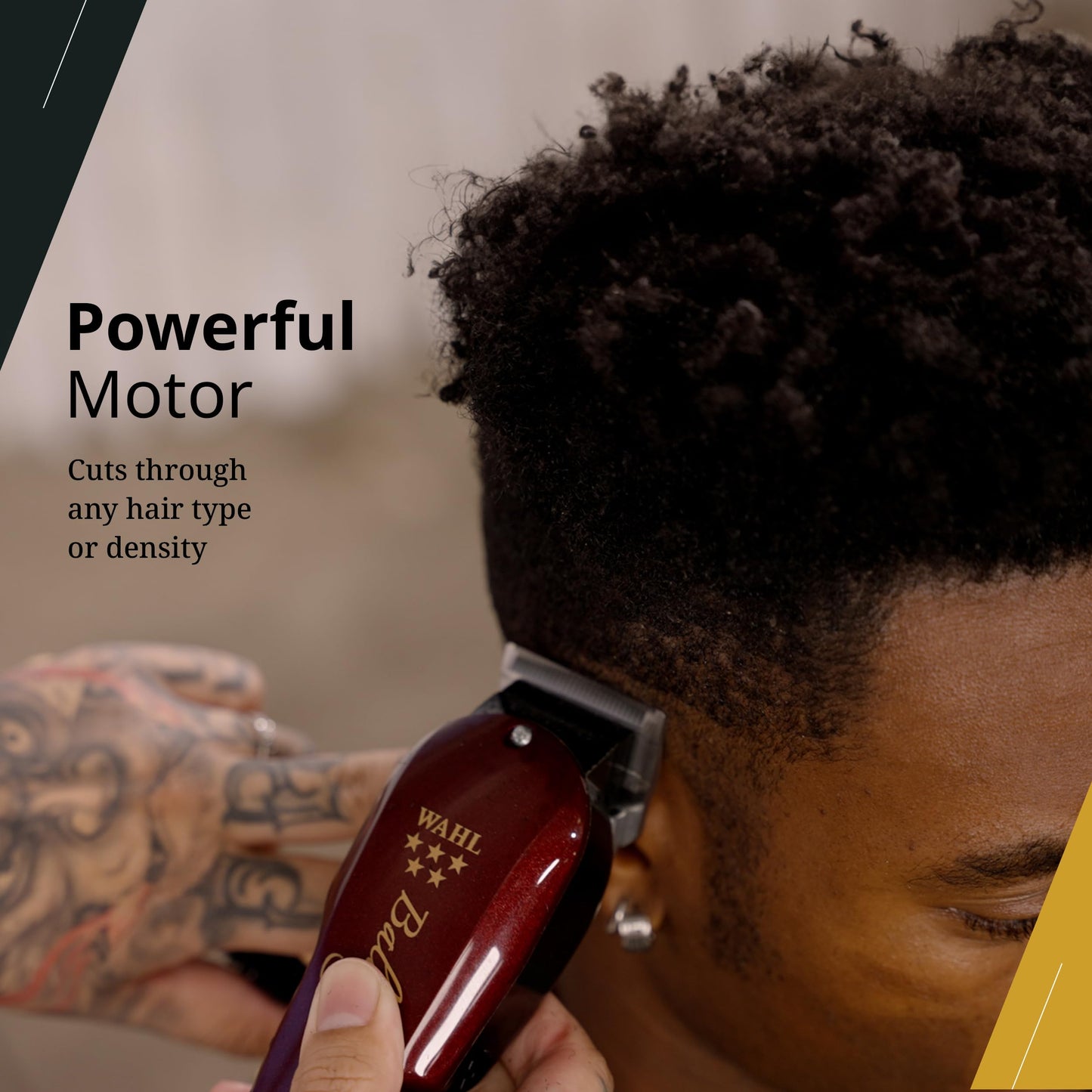Black Wahl Professional 5 Star Balding Clipper, Corded V5000 Electromagnetic Motor, for Ultra-Close Trimming