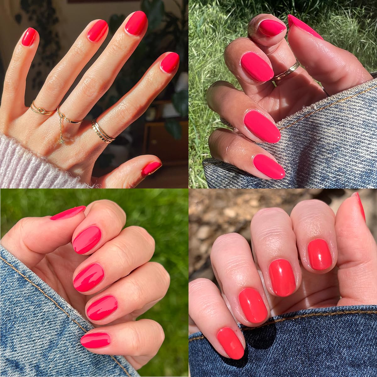 Dark Slate Gray Olive & June Quick Dry Nail Polish | Spring Pastel Nails | Instant Fast-Drying Smudgeproof | 15-free Vegan Cruelty-Free | Lasts up to 5 Days | Salon-Quality Manicure Pedicure |Pomodoro Tomato Red-Pink
