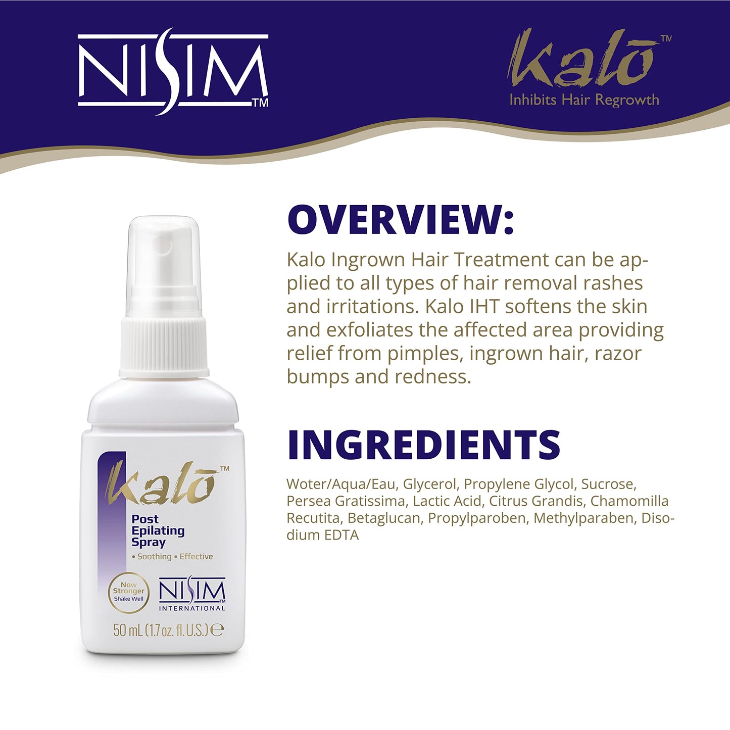 White Smoke NISIM Kalo Post Epilating Spray - 1.7 Ounce (50 milliliter)