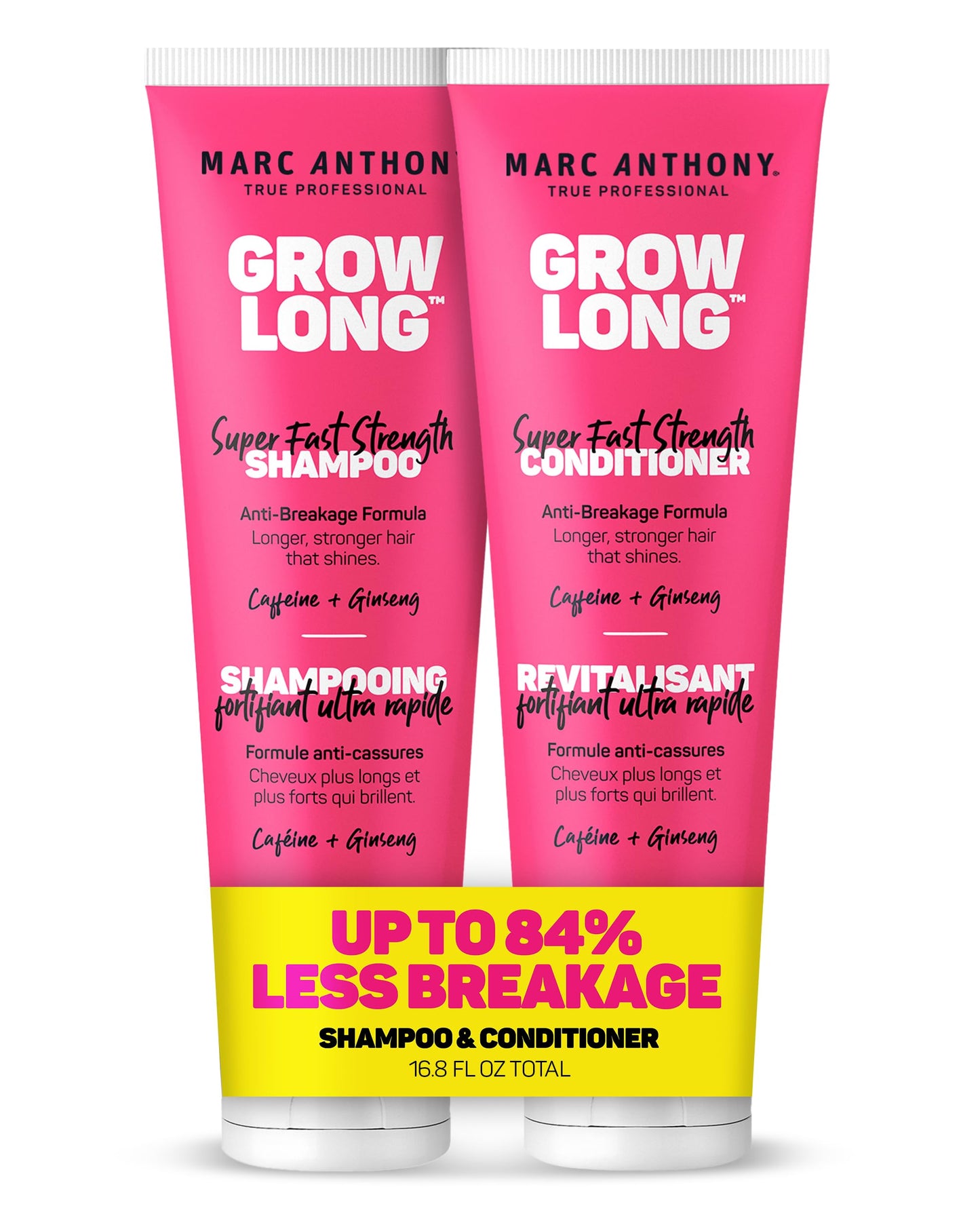 White Smoke Marc Anthony Shampoo and Conditioner Gift Set, Grow Long Biotin - Anti-Frizz Deep Conditioner For Split Ends & Breakage - Vitamin E, Caffeine & Ginseng for Curly, Dry & Damaged Hair