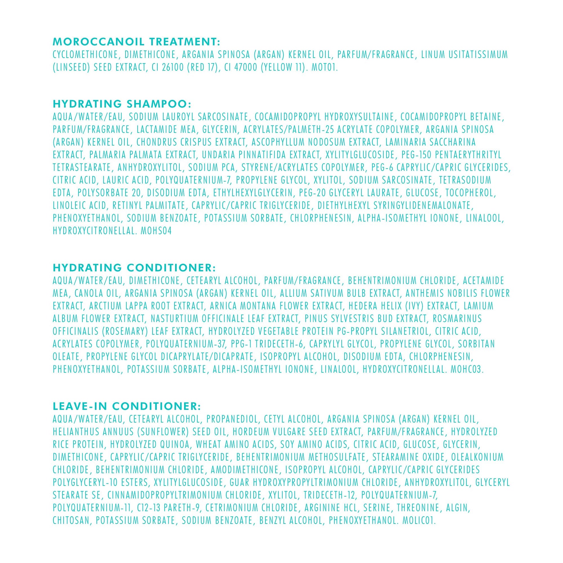 Light Cyan Moroccanoil Mini Hair Hydration Essentials Gift Set