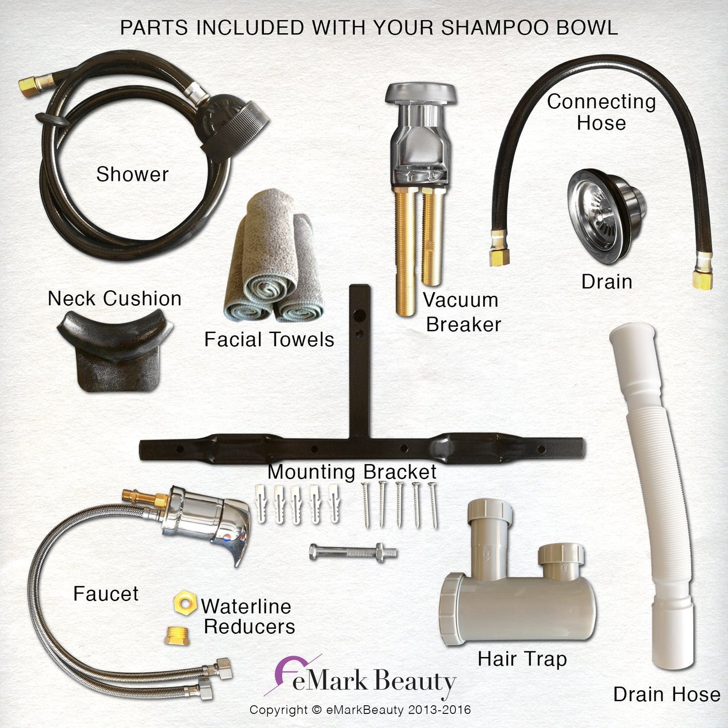 White Smoke Shampoo Bowl Black ABS Plastic Salon and Spa Hair Sink Beauty Salon Equipment TLC-B11