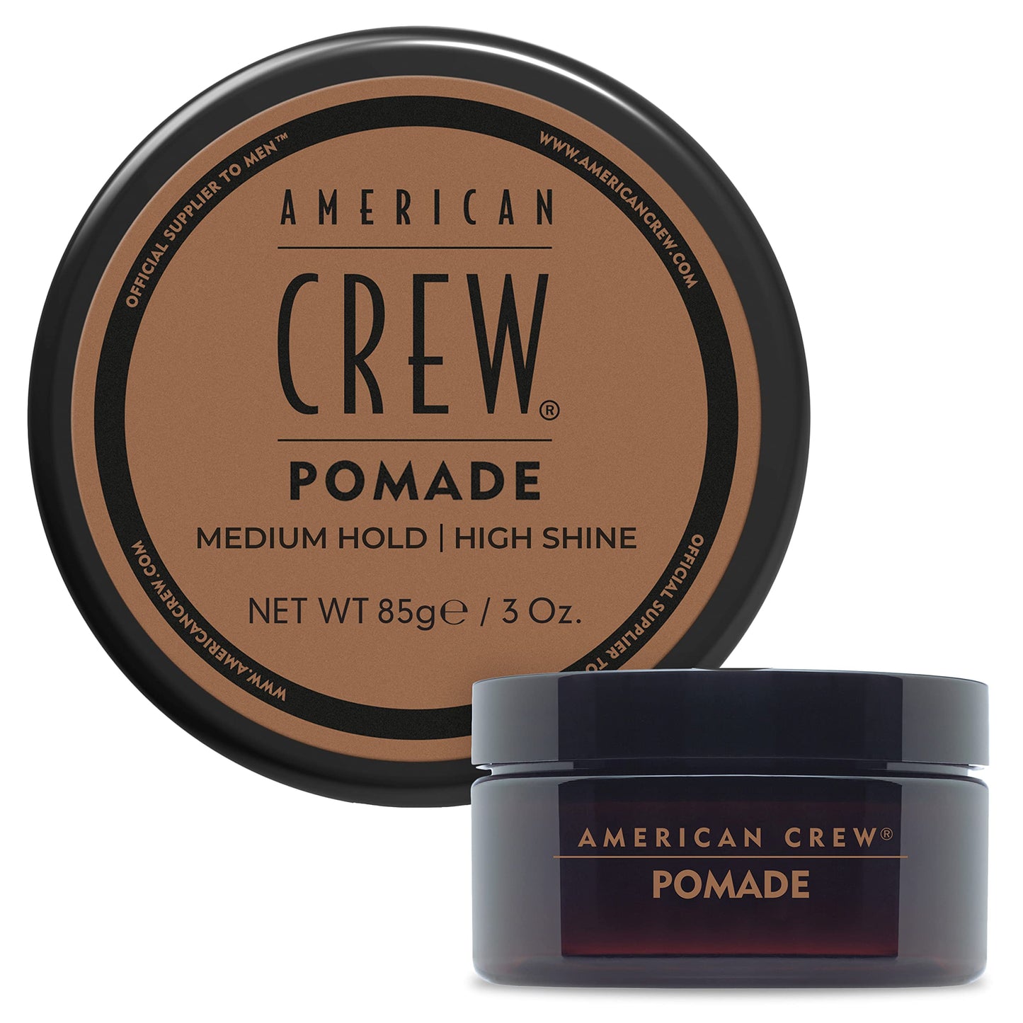 White Smoke American Crew POMADE FOR HOLD AND SHINE 3 OZ for Men