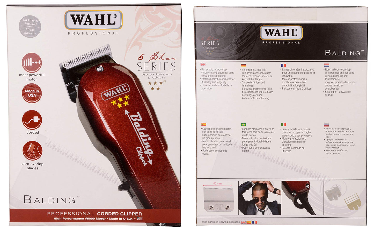 Light Gray 5 Star Balding Clipper - Model # 8110 - Red