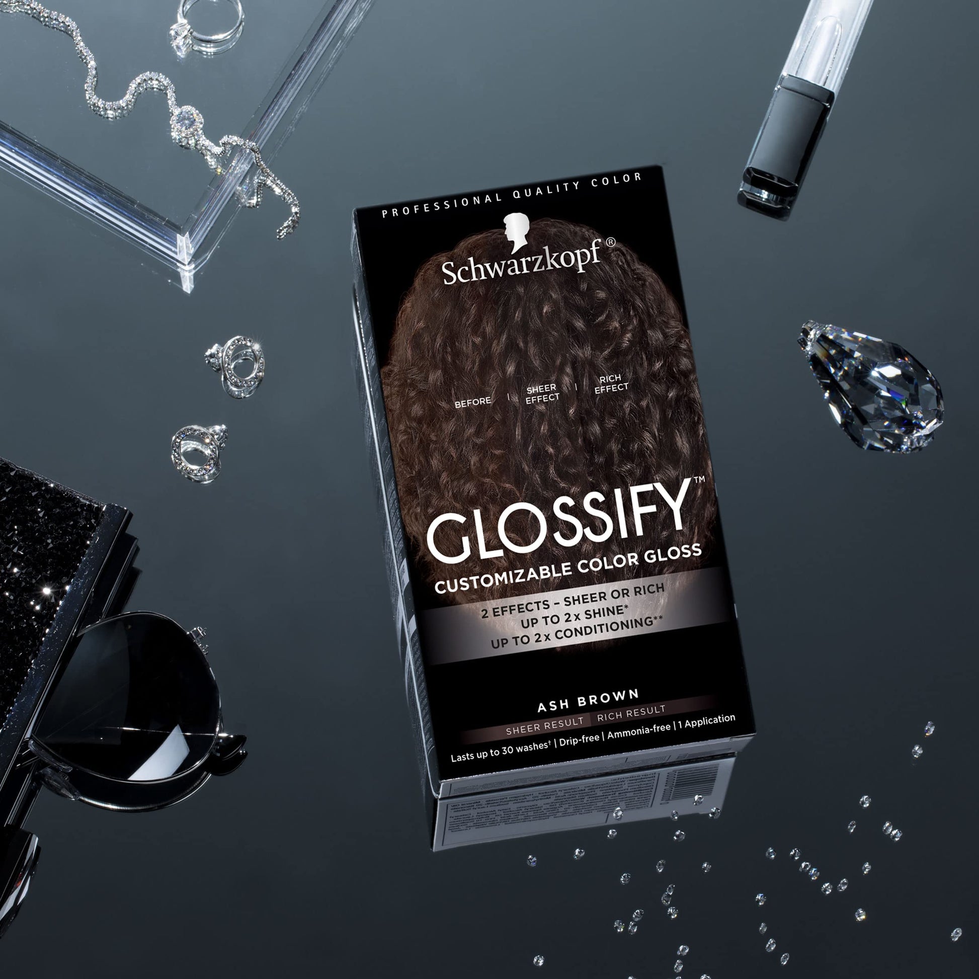 Dark Slate Gray Schwarzkopf Glossify Customizable Color Gloss, Ash Brown