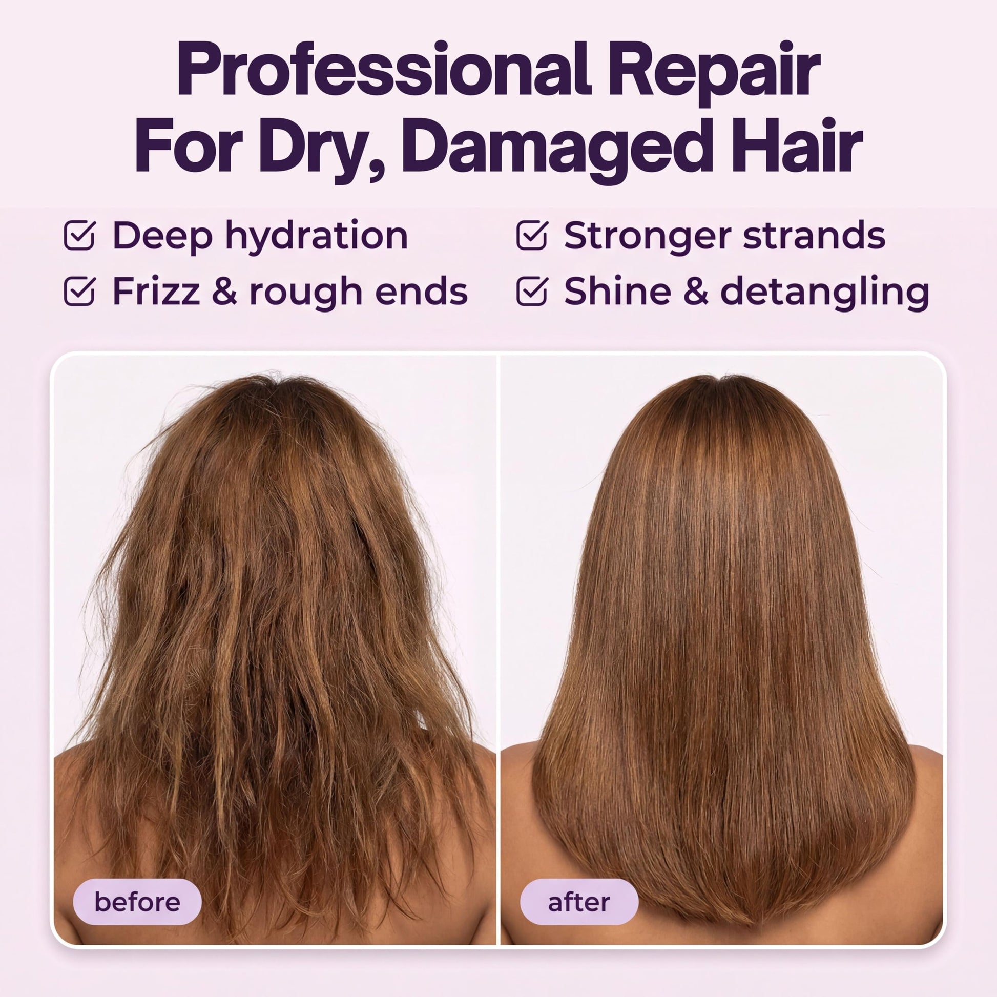 Lavender Blush sohl-I.D. Hair Mask for Dry & Damaged Hair – Deep Conditioning Repair Treatment to Restore Smoothness & Shine – Moisturizing Hair Mask with Vitamins B3, B5, B7, C & E – Vegan & Cruelty-Free 6.76 fl oz