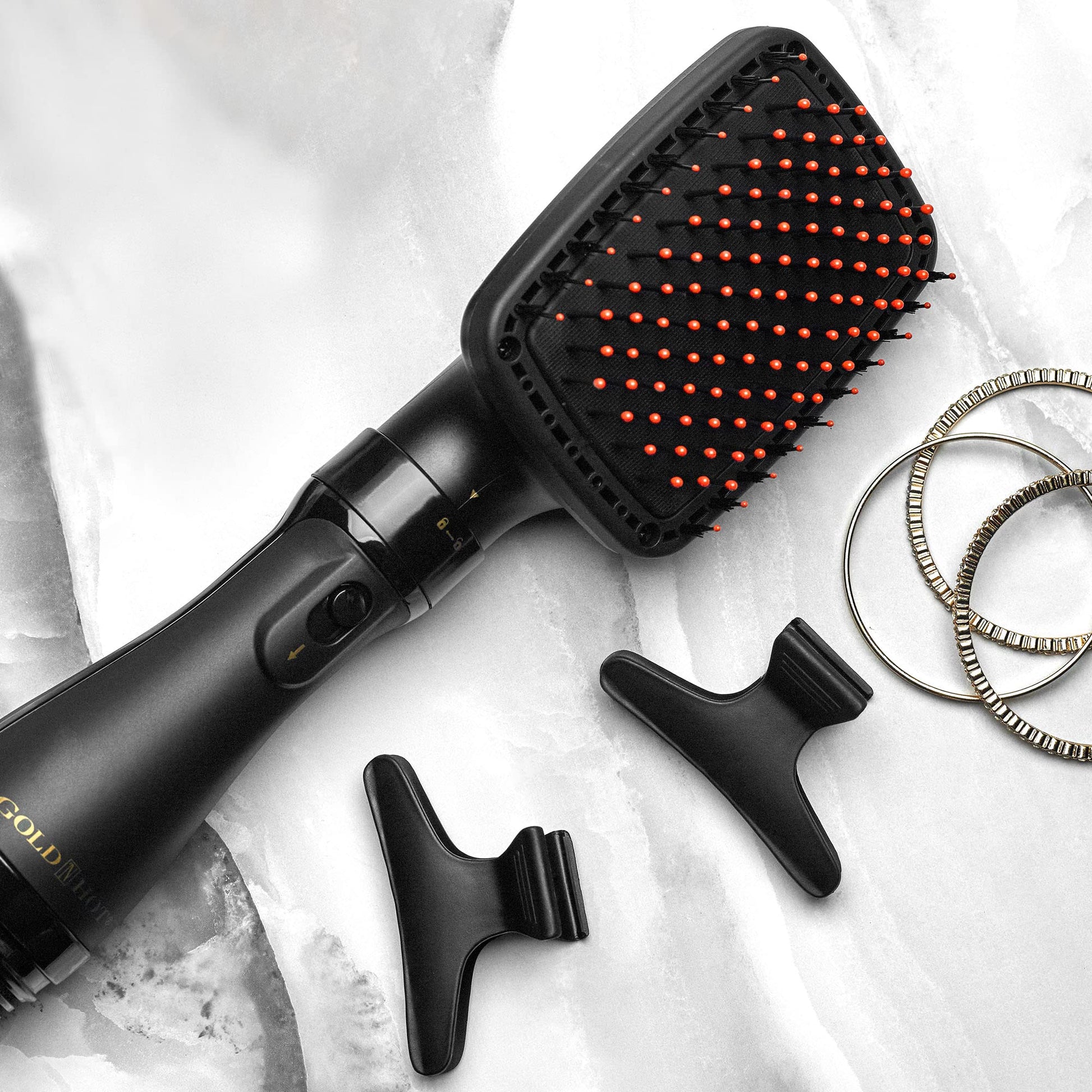 White Smoke Gold N Hot Professional Ionic Detachable Hair Dryer and Styler