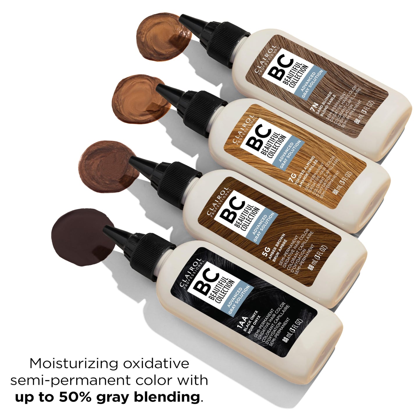 White Smoke Clairol Professional Beautiful Collection Advanced Gray Solutions, 1A Midnight Black, 3 oz. - Packaging May Vary