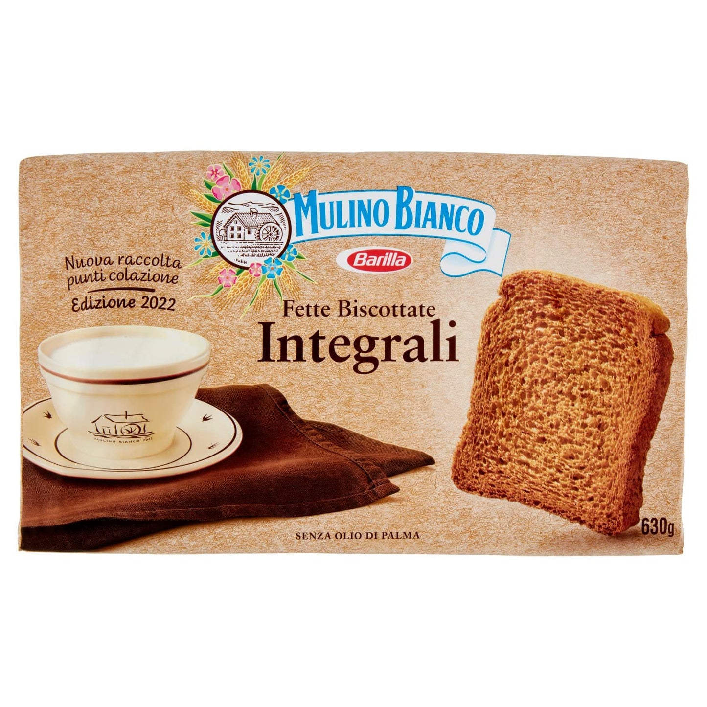 Tan Mulino Bianco Fette Biscottate Armonie Integrali 72 Fette 630g - Rusks Whole Wheat -Made In Italy