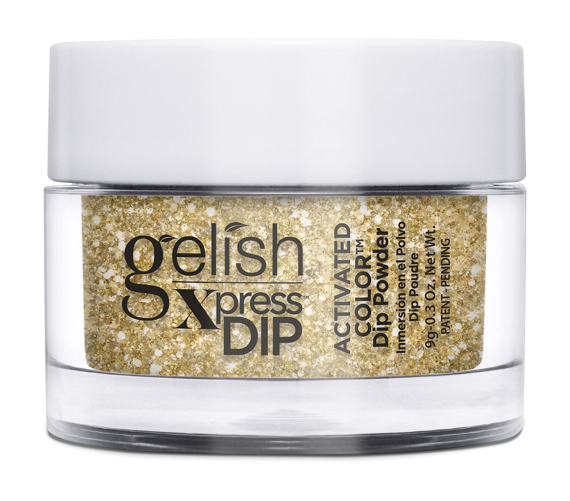 Lavender Gelish Xpress Powder Dip Collection (All That Glitters Is Gold) Gold Nail Dip Powder, Vibrant Color, Professional Quality, High Shine, Chip-Resistant, 0.3 ounce.
