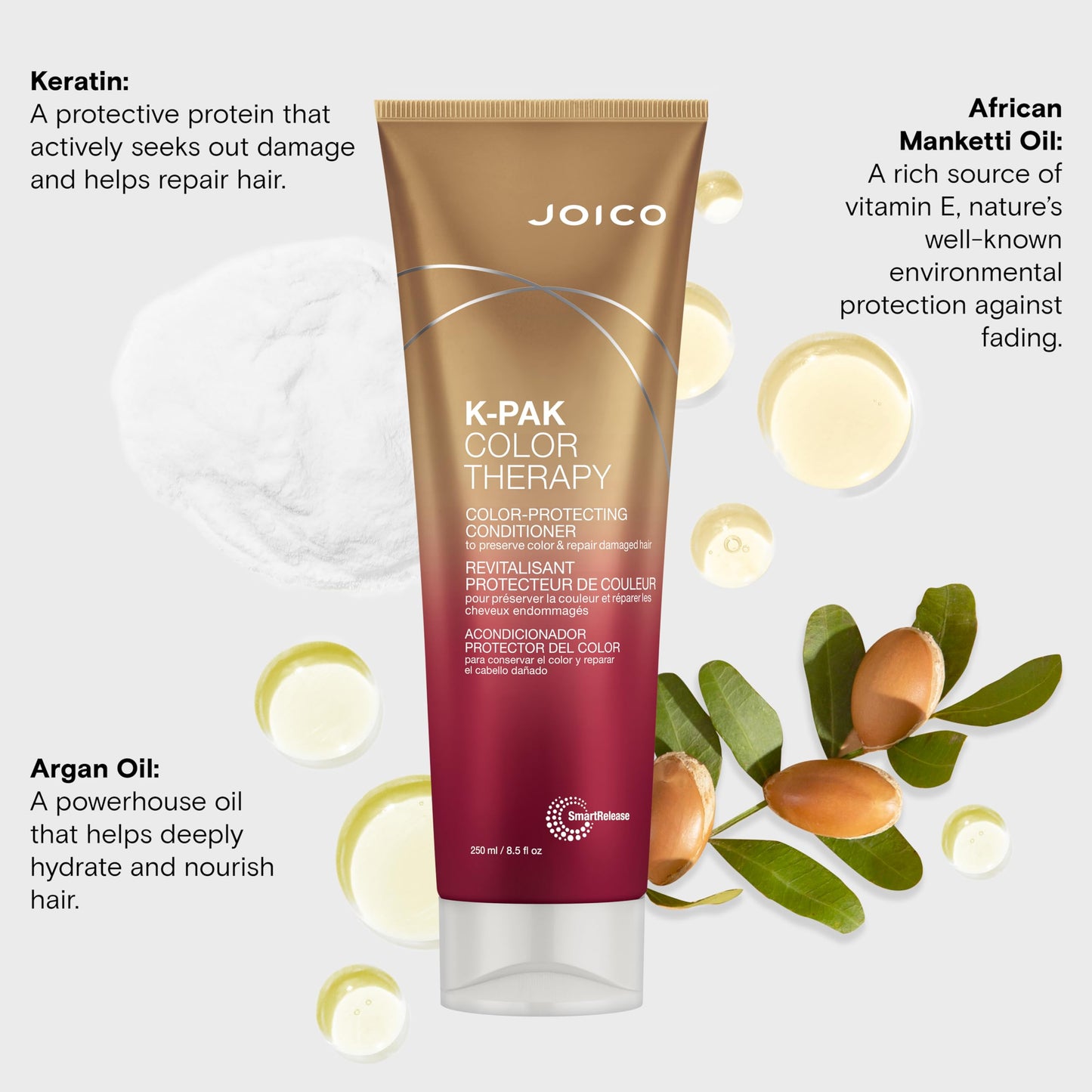 Lavender Joico K-PAK Color Therapy Color-Protecting Conditioner | For Color-Treated Hair | Boost Shine & Elasticity | Repair Breakage | Rebuild Damaged Hair | With Keratin & Argan Oil | 8.5 Fl Oz