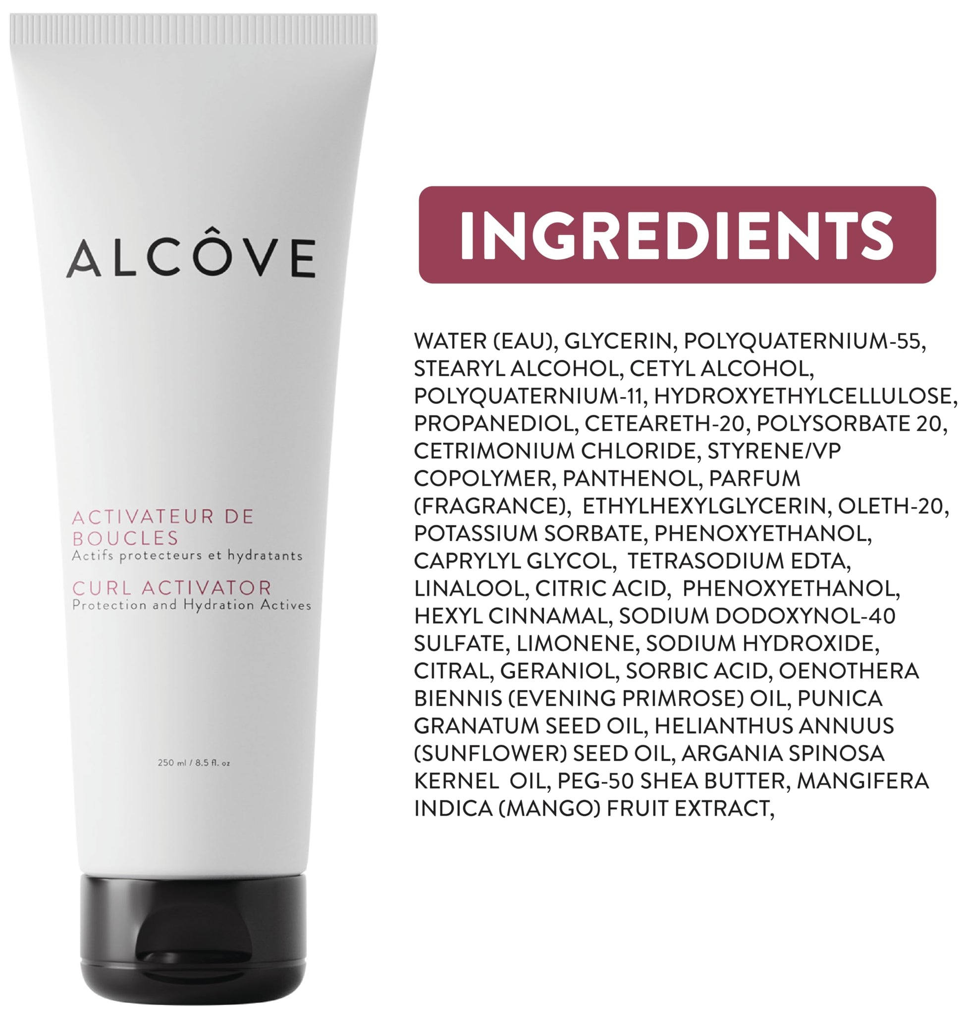 White Smoke Alcôve - Curl Activator for Curly Hair - Argan Oil, Pomegranate Seed & Mango Extract - Defining Cream for Wavy Hair - Anti Frizz - Moisturizing - Effective in High Humidity - 8.5oz