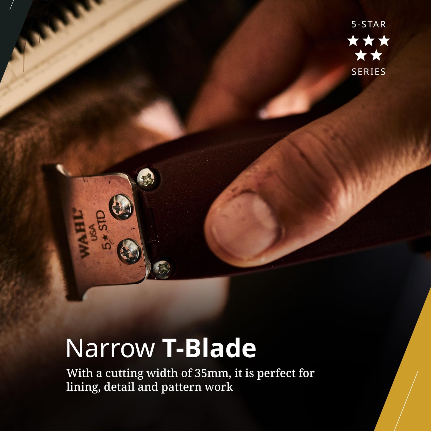 Black Wahl Professional Adjustable T-Shaped Trimmer Blade, Precision Replacement Blade for Detailer and Hero Trimmers