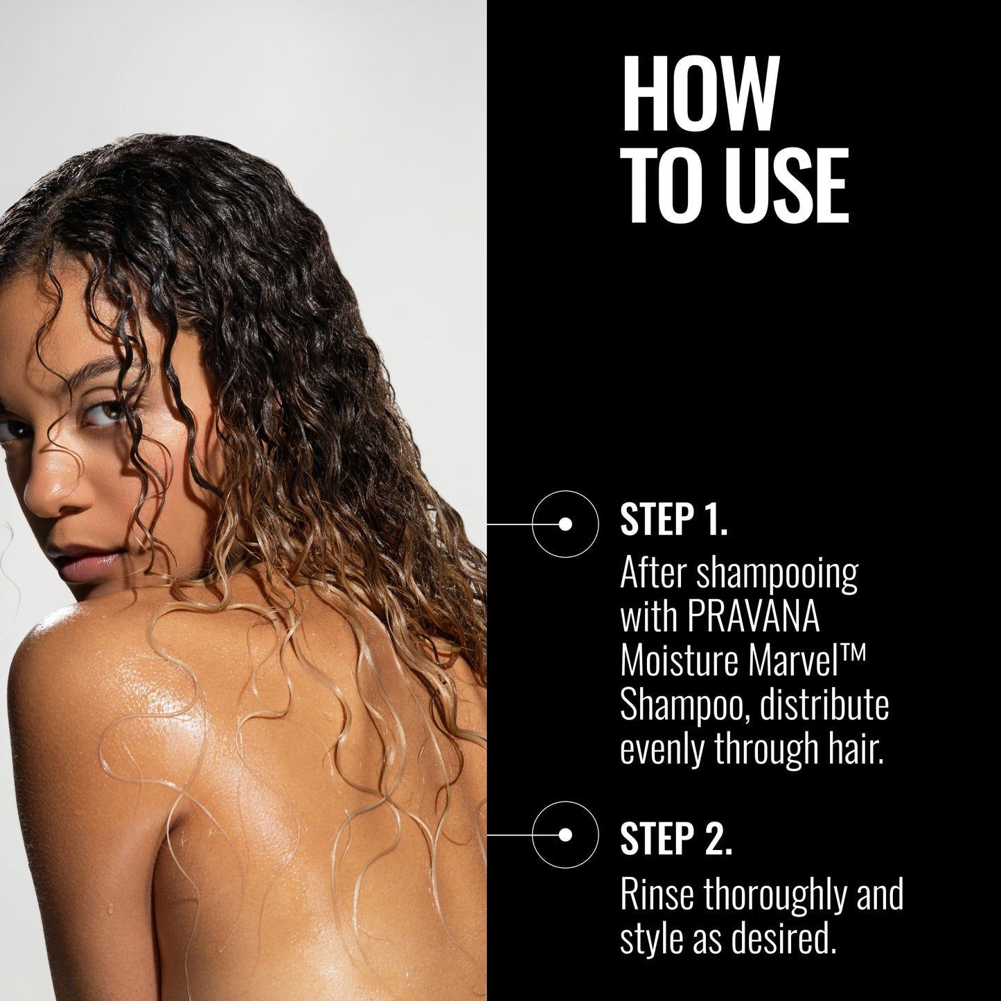 Black PRAVANA Moisture Marvel Conditioner | Hydrates, Moisturizes, Nourishes | For Dry, Color Treated Hair | Chromasilk Enhances Shine & Protection | Vegan, Cruelty-Free | Paraben & Sulfate Free | 1.7 Fl Oz