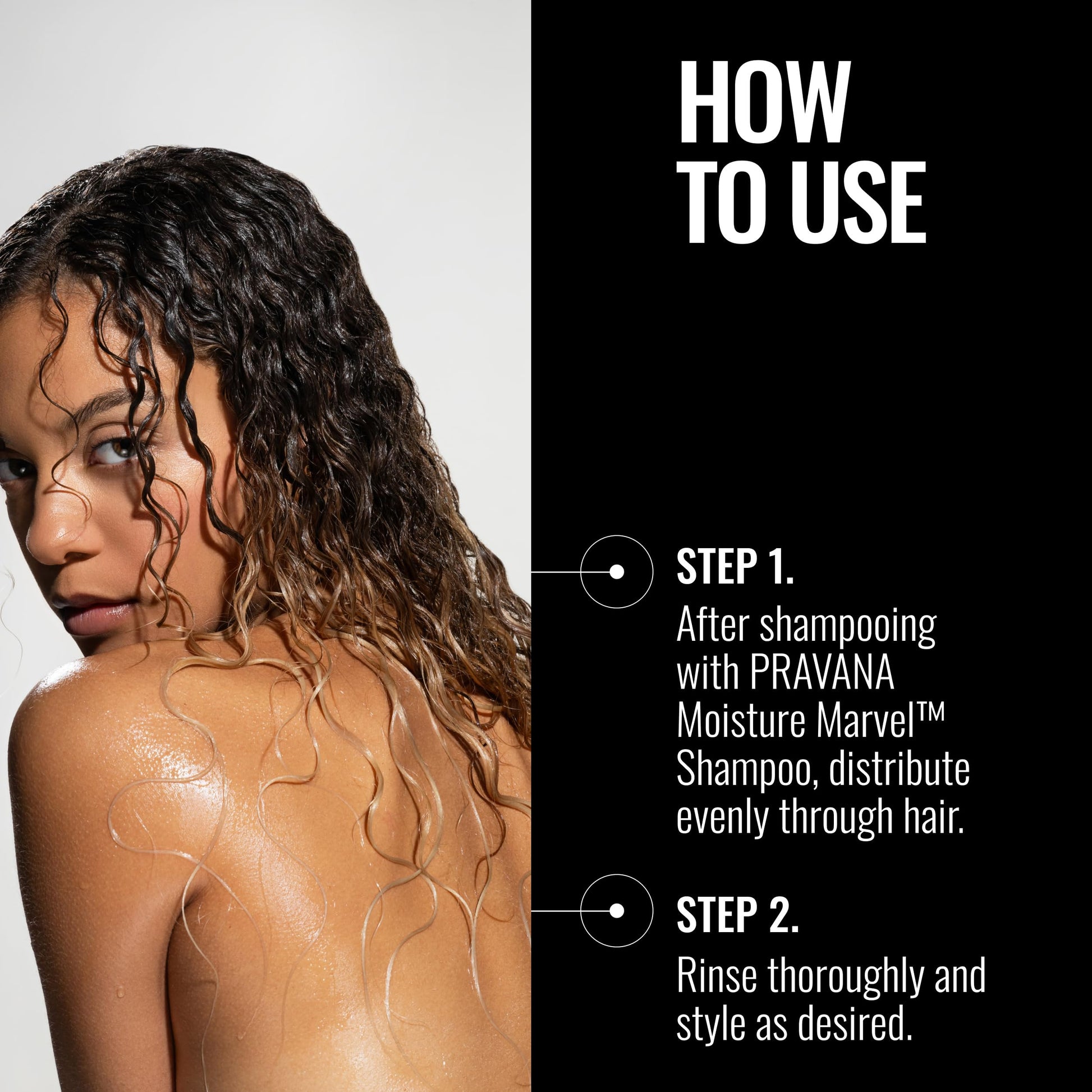 Black PRAVANA Moisture Marvel Conditioner | Hydrates, Moisturizes, Nourishes | For Dry, Color Treated Hair | Chromasilk Enhances Shine & Protection | Vegan, Cruelty-Free | Paraben & Sulfate Free | 1.7 Fl Oz