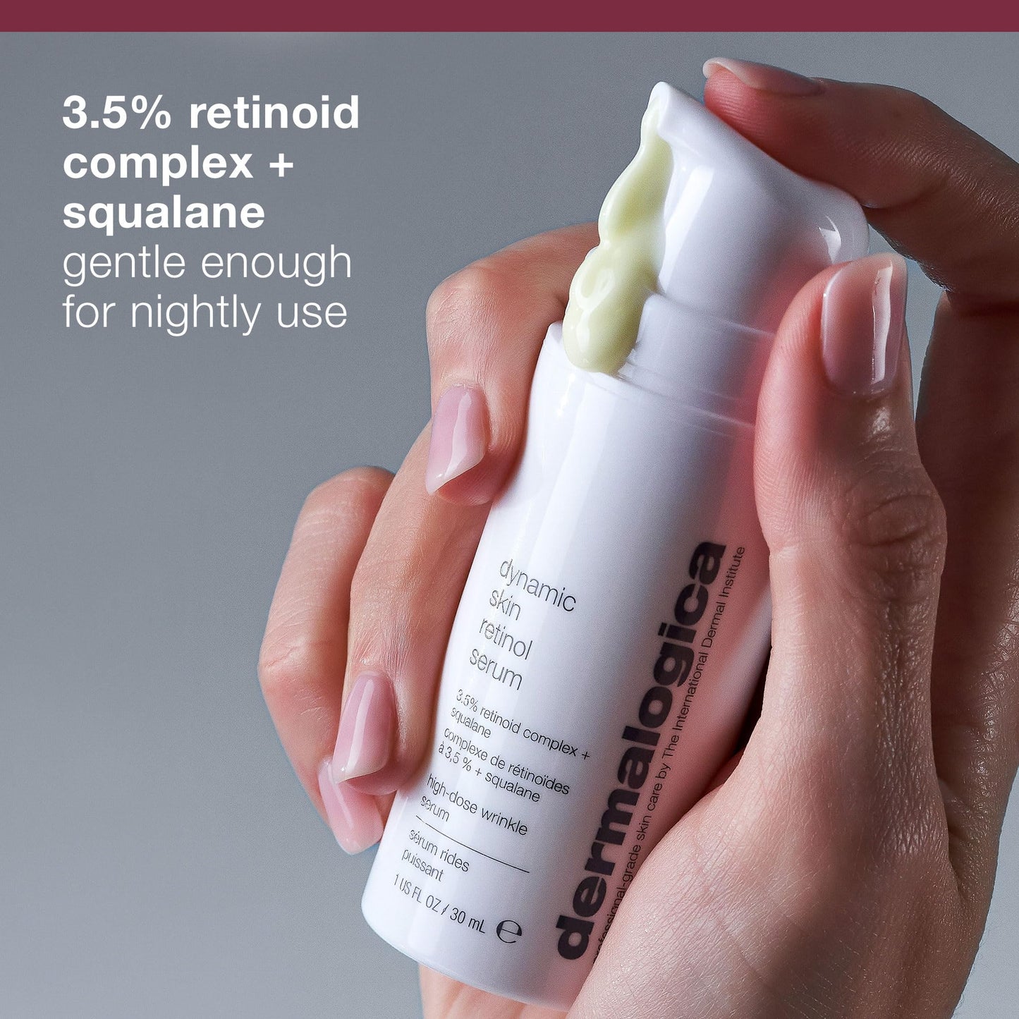 Light Slate Gray Dermalogica Dynamic Skin Retinol Facial Serum with Multi-Retinoid Complex, Skin Retexturizing and Improving Skin Health, 0.34 lf oz