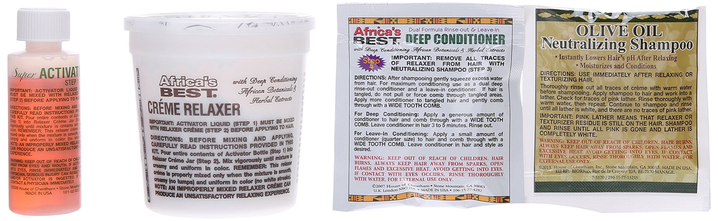 White Smoke Africa's Best No-Lye Relaxer Kit, Dual conditioning, Herbal Intensive, Superior Straightening and the Very Best Nourishment, Designed for Normal Hair Textures