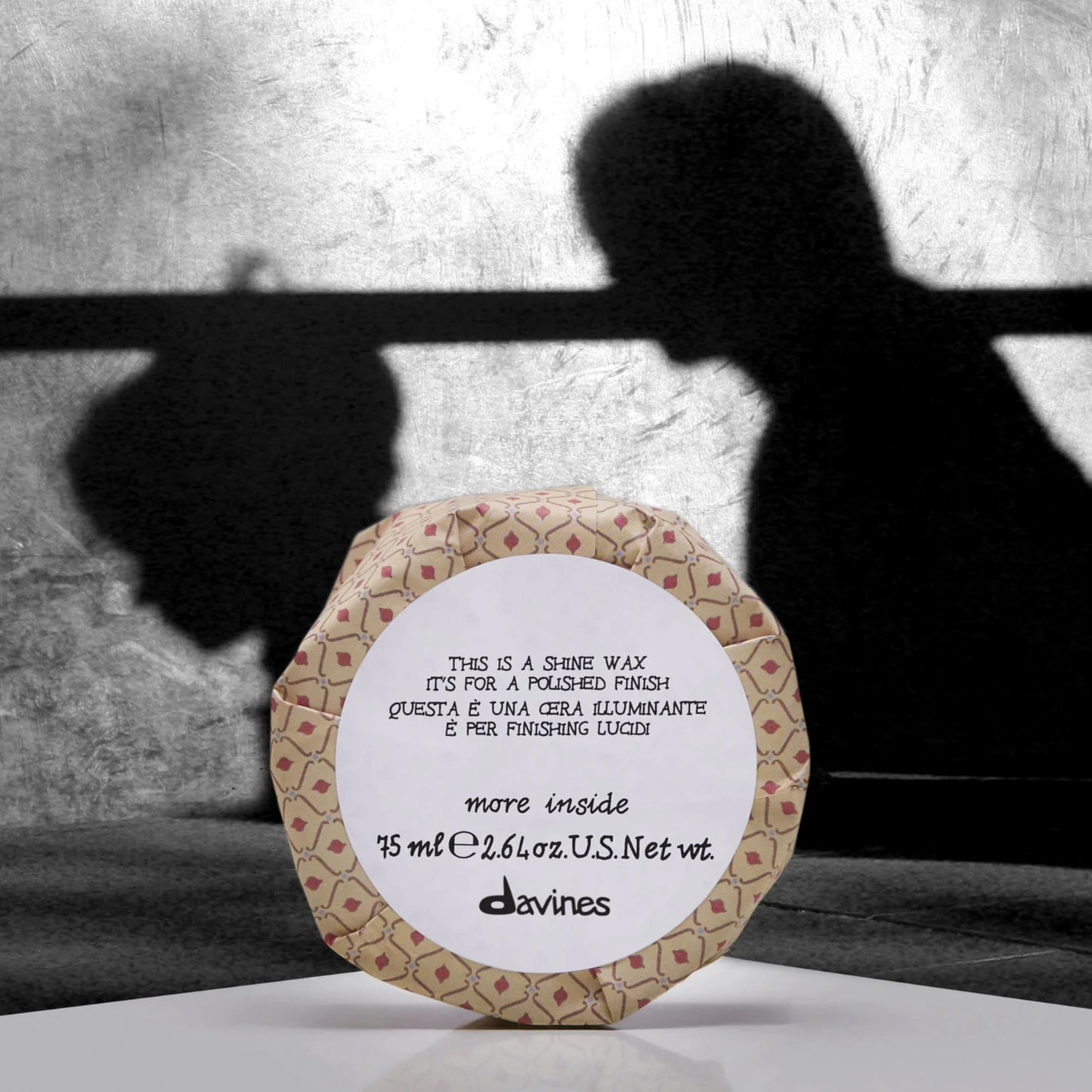 Black Davines This Is A Shine Wax, Light Hold High Shine & Polish - Creamy Wax for Glossy Finish - Workable Texture for Sleek Styles, 2.54 Fl Oz