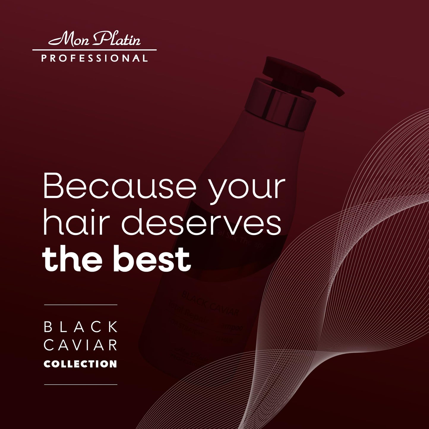 Black Mon Platin Professional Total Repair Shampoo for Straightened Hair - Salt-Free, Enhances Straightening Treatment Results, Adds Shine & Vitality, Salt/SLS-Free, Straight Hair Shampoo 250ml
