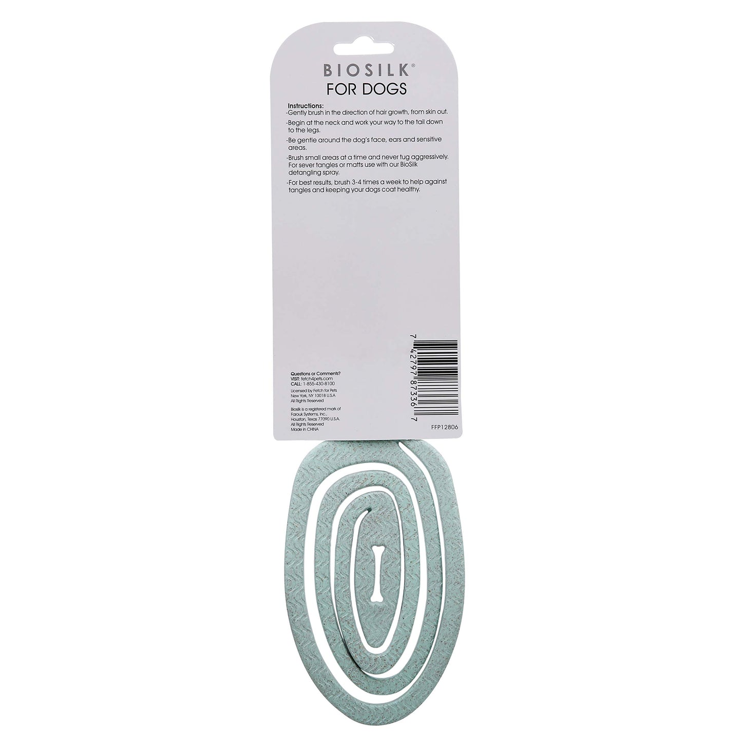 Thistle BioSilk for Pets Eco Friendly Detangling Pin Brush for Dogs, Gentle Dog Grooming Brush Designed to Help Remove Knots and Tangles and Support Healthy Coats for All Dogs