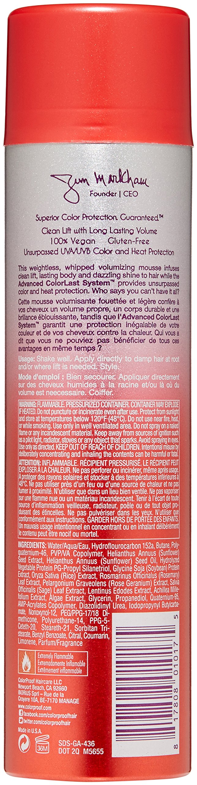 Light Coral ColorProof LiftIt Color Protect Mousse - Color-Safe, Vegan, Sulfate-Free, Salt Free, Root Lift, Volumizing, Unisex - Professional Hair Product