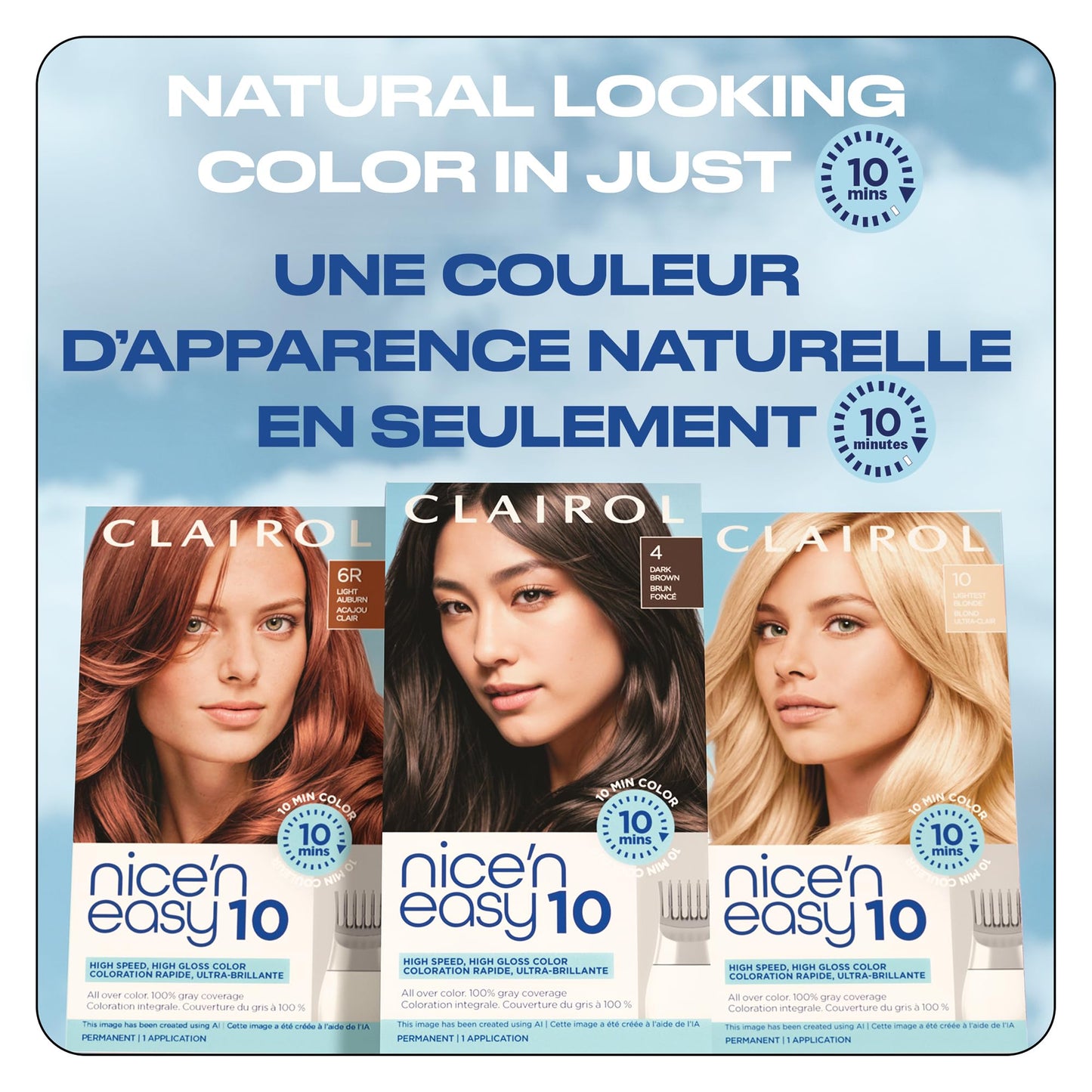 Lavender Clairol Nice'N Easy 10 Permanent Hair Dye, 5G Medium Golden Brown Hair Color, Pack of 1
