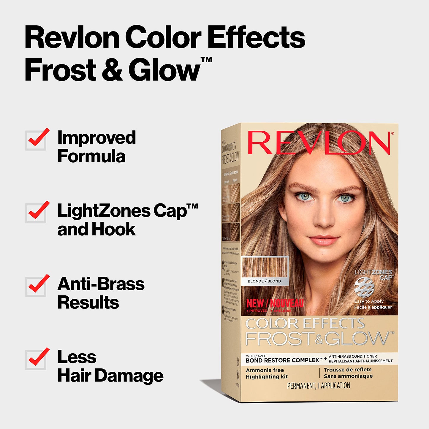 Lavender Revlon Color Effects Highlighting Kit, Permanent Hair Dye, For Balayage, Frosting, & Ombre Styling, Ammonia & Paraben Free, 20 Blonde, 8 Oz (Pack of 1)