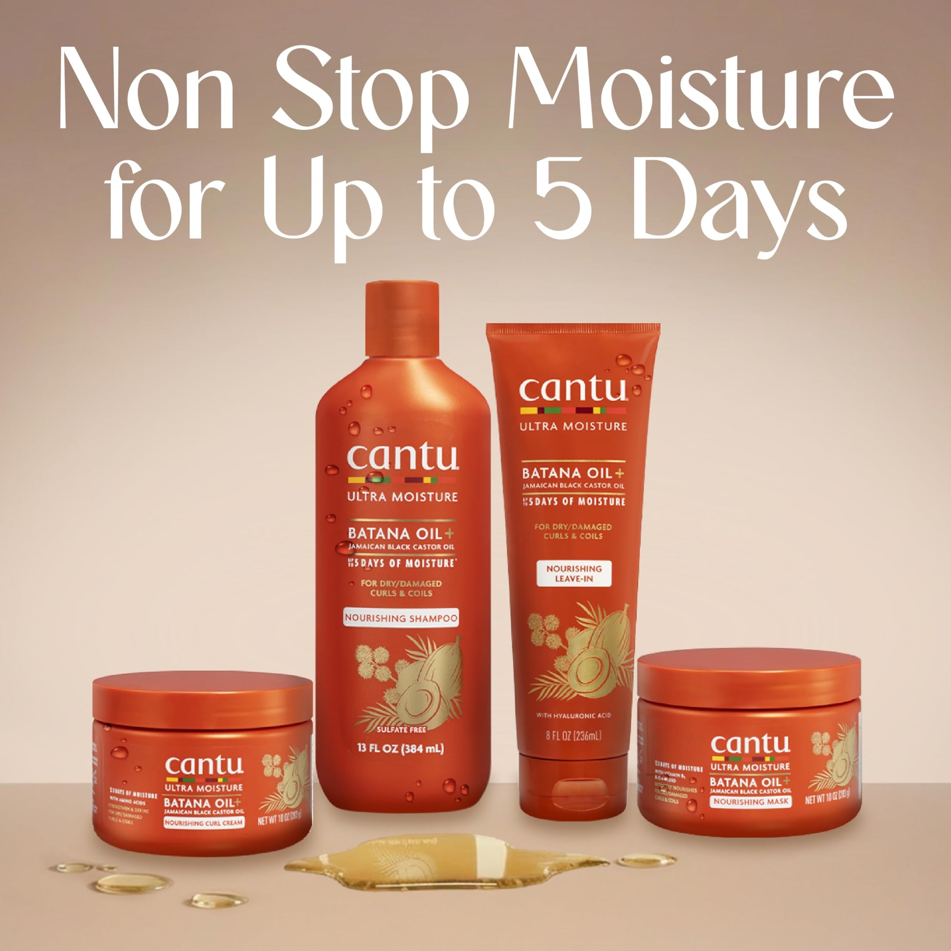 Light Gray Cantu Ultra Moisture Nourishing Shampoo with Batana Oil + Jamaican Black Castor Oil, 13 fl oz