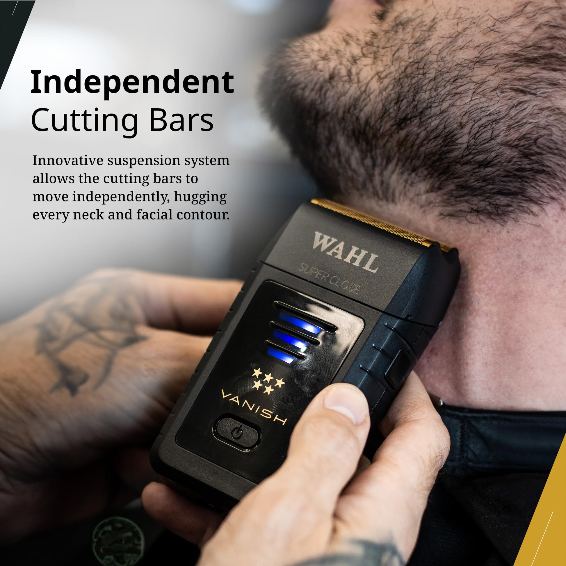 Black Wahl Professional 5 Star Vanish Shaver, Cordless, Lithium-Ion Battery, Pop-Out Foil Bars, Ergonomic Design, 100+ Minute Runtime