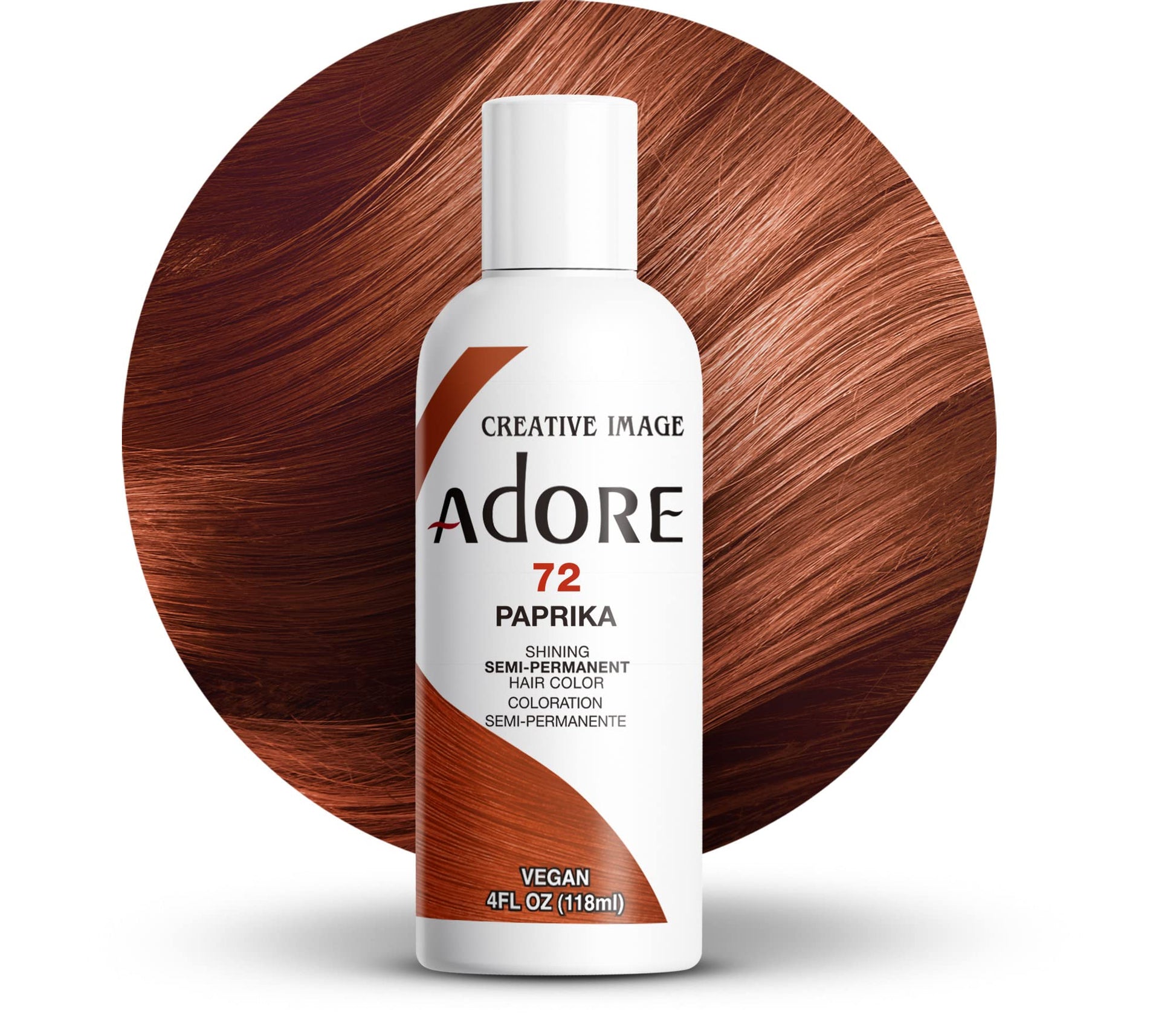 White Smoke Adore Semi Permanent Hair Color - Vegan and Cruelty-Free Hair Dye - 4 Fl Oz - 072 Paprika (Pack of 3)