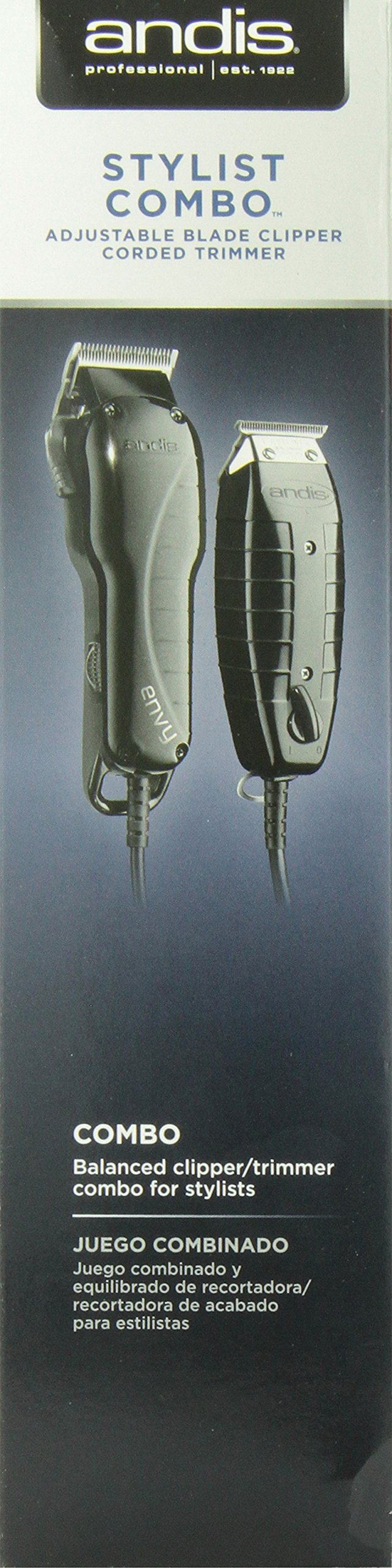 Dark Slate Gray Andis Stylist Combo Envy Clipper + T-Outliner Trimmer Black Combo Haircut Kit 66280