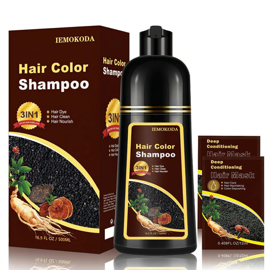 White Smoke Fvquhvo Natural Instant 3 in 1 Hair Color Dye Shampoo for Gray Hair - Men & Women, Long Lasting Dark Brown