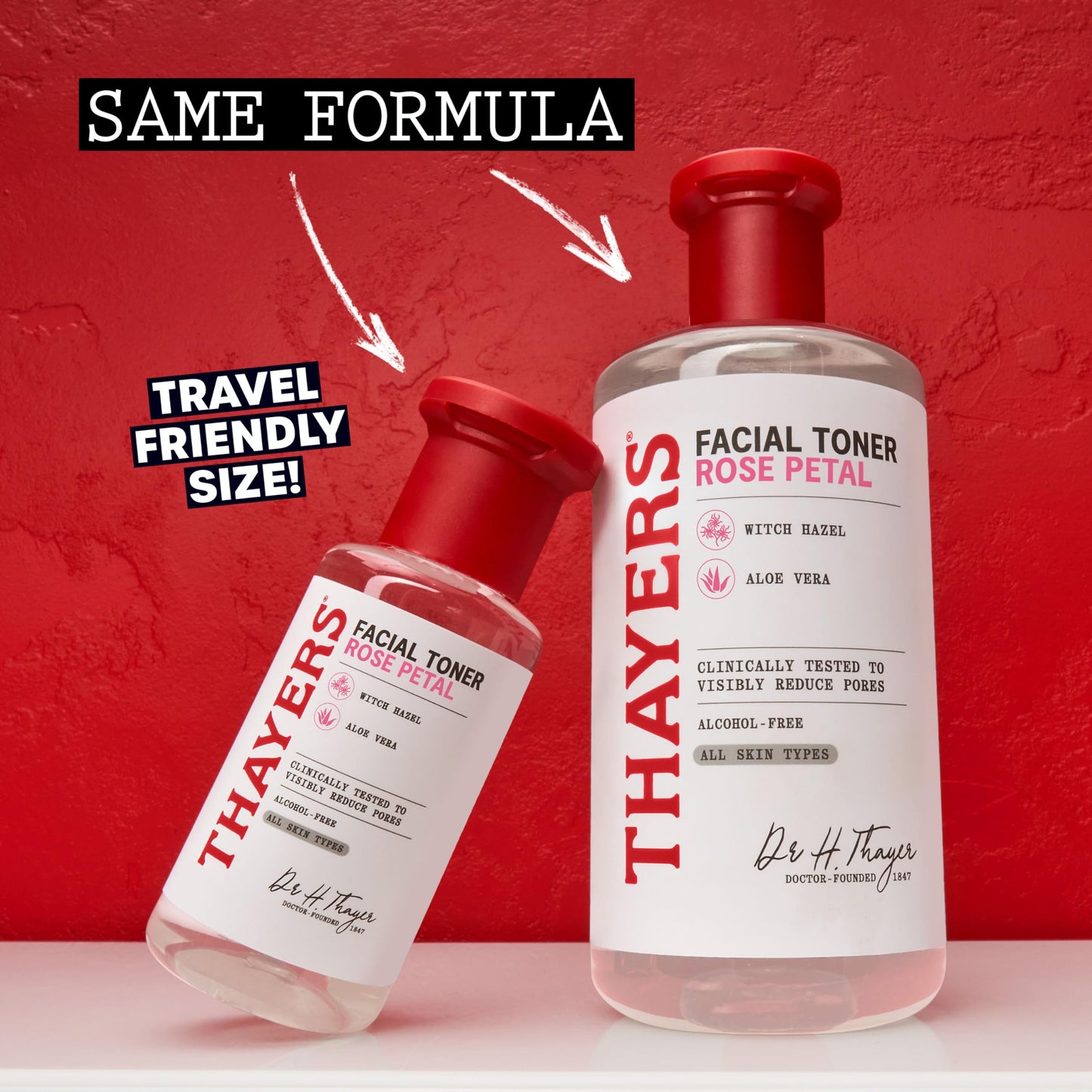 Firebrick THAYERS Alcohol-Free Rose Petal Witch Hazel Facial Toner for Glowing Skin, Soothing, Hydrating, Refreshing Toner for Normal and Combination Skin, 3oz