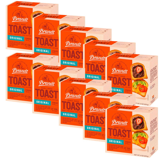White Smoke Brandt Zwieback Rusk | Sweetened Crispy Bread | Perfect for Teething Children | Enjoy With Sweet or Savory toppings | 8 oz each [Pack of 10]