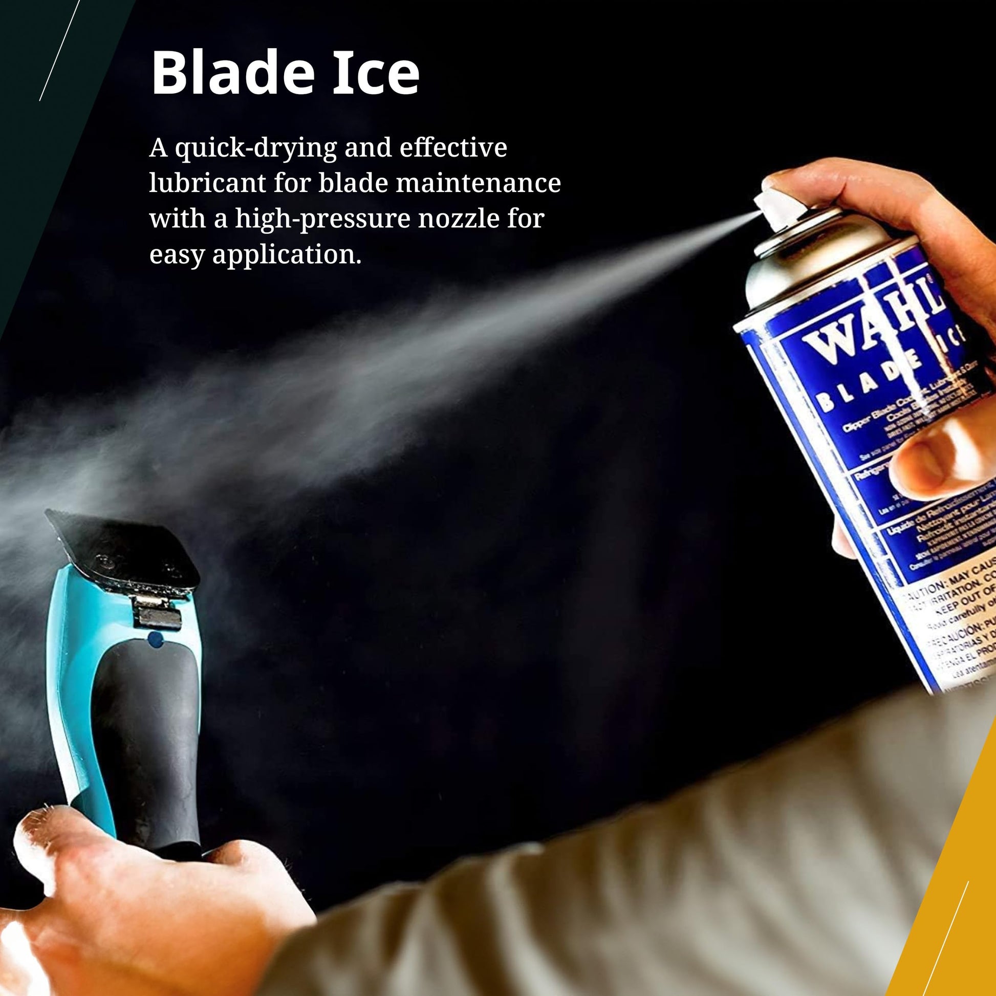 Black Wahl Professional Blade Ice Spray, Blade Coolant, Instant Cooling Lubricant and Cleaner for Clippers and Trimmers, 14 Fl Oz
