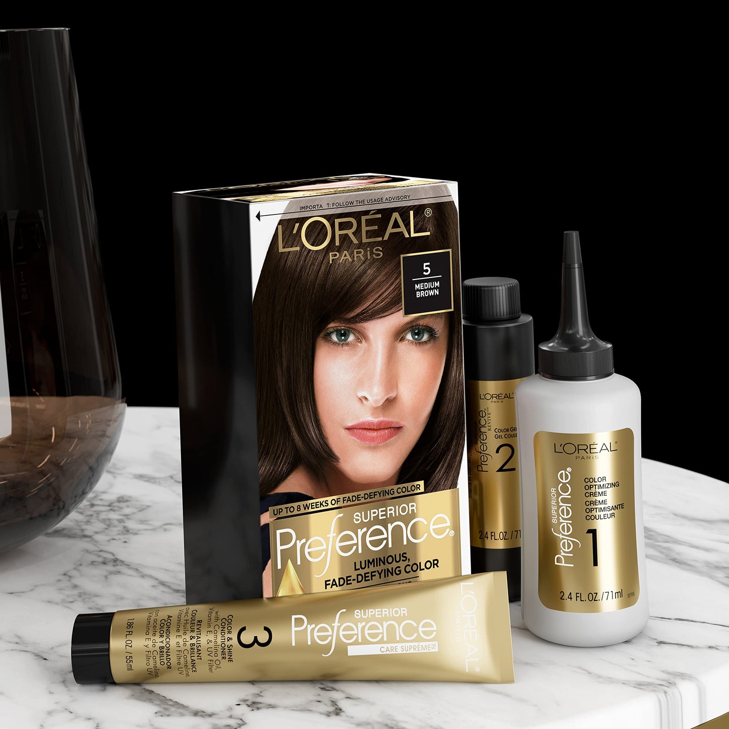 Black L'Oreal Paris Superior Preference Fade-Defying + Shine Permanent Hair Color, LB02 Extra Light Natural Blonde, Pack of 1, Hair Dye