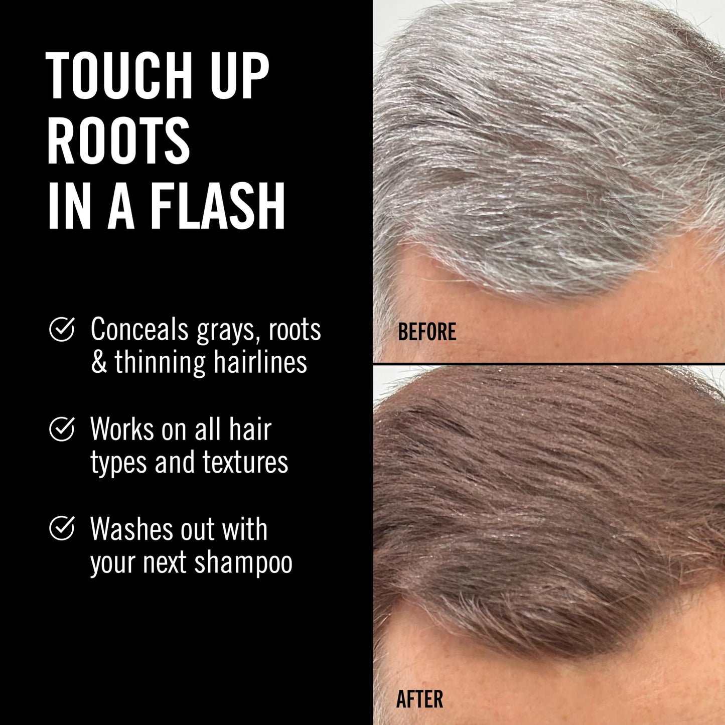 Black EVERPRO Gray Away Men’s Instant Root Cover Up Spray | Temporary Gray Concealer Hair Color Spray | Covers Grays + Thinning Areas | Medium Brown, 2.5 oz