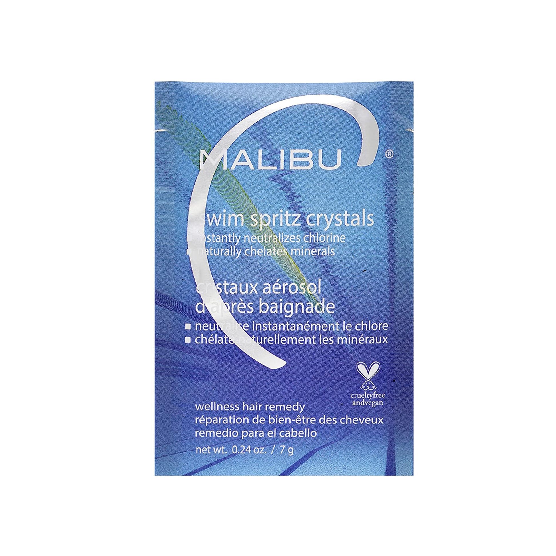 Dark Slate Blue Malibu C Swim Spritz Crystals (1 Packet) - Contains Vitamin C to Eliminate Chlorine from Skin & Hair Post Swim - Non-Irritating Chlorine Neutralizer for Hair + Skin