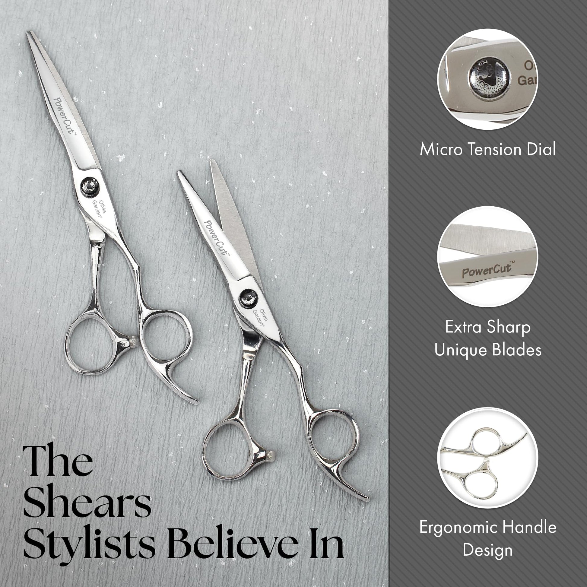 Gray Olivia Garden Powercut Shear Collection Set (5.5")
