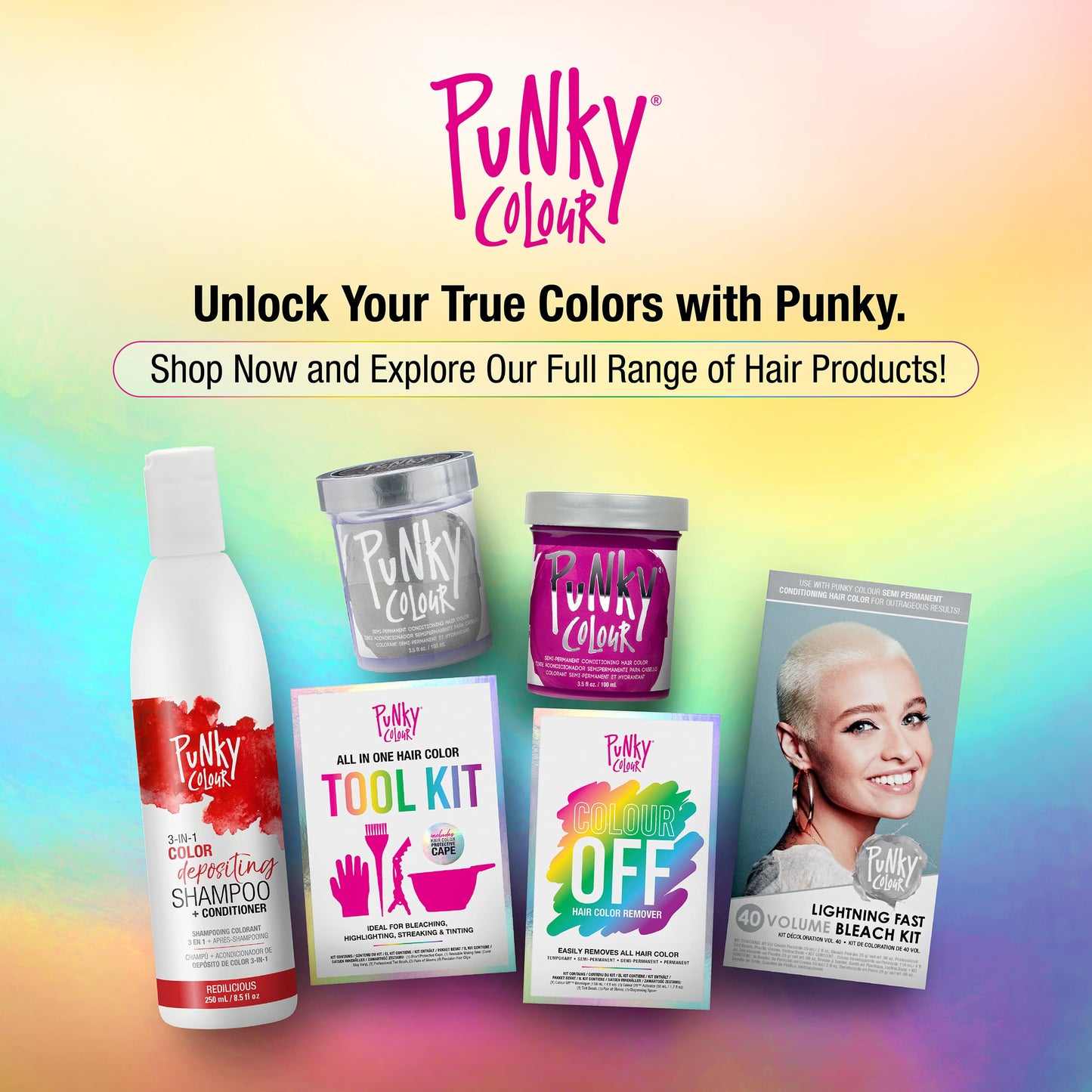 Beige Punky Colour Off Hair Color Remover – Hair Dye Remover, Easily Removes Temporary, Permanent & Semi Permanent Dye, Ammonia Free, Bleach Kit