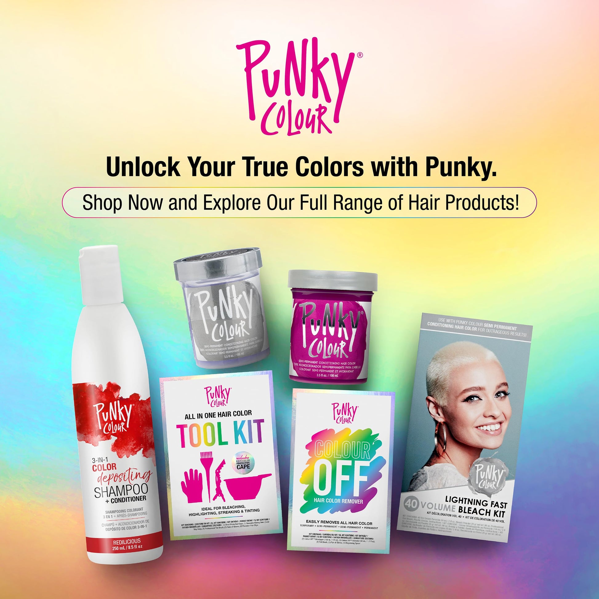 Beige Punky Colour Off Hair Color Remover – Hair Dye Remover, Easily Removes Temporary, Permanent & Semi Permanent Dye, Ammonia Free, Bleach Kit