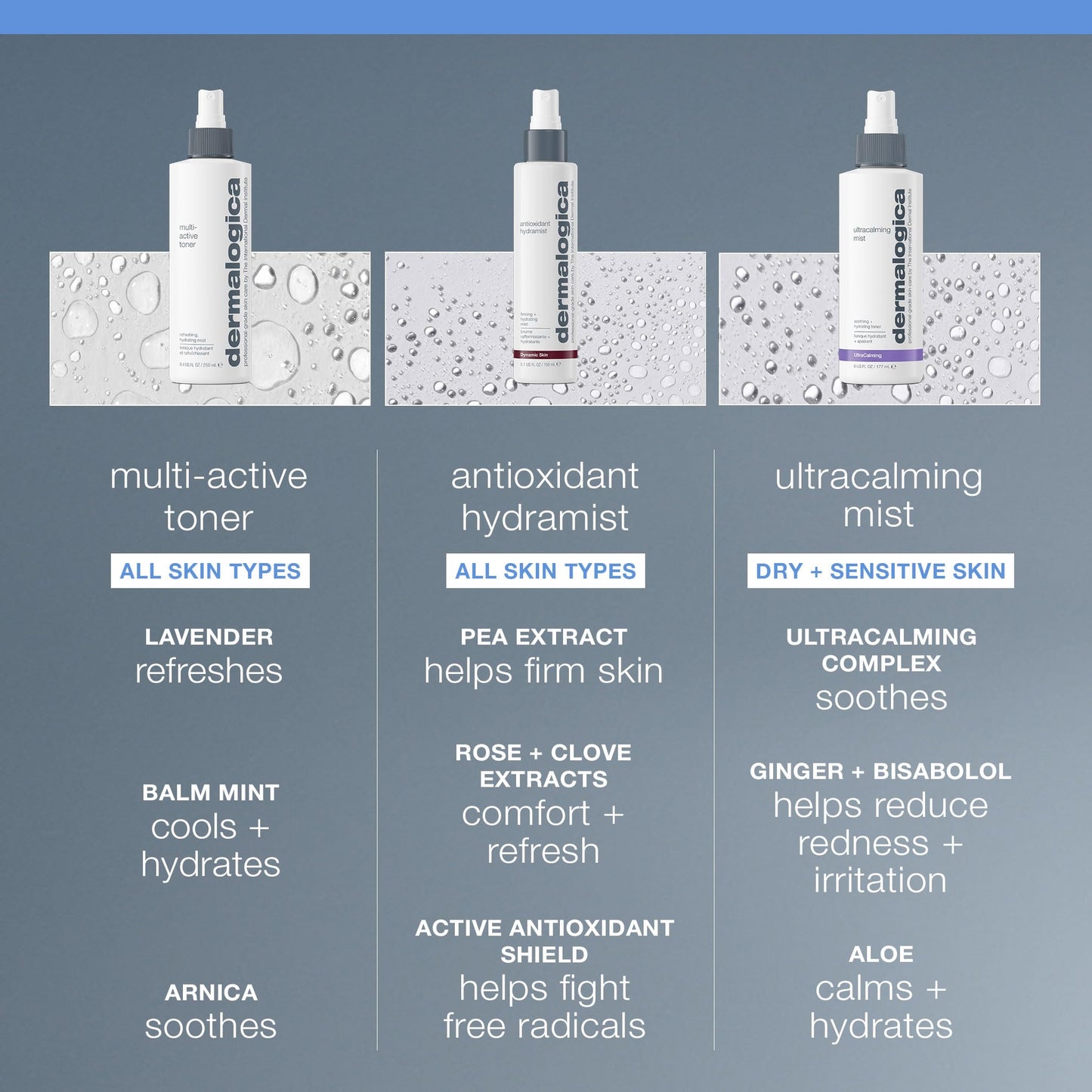 Slate Gray Dermalogica Multi-Active Toner, Facial Spray for Hydrating, Calming, Refreshing - Help Condition Skin and Prepare for Moisture Absorption, 8.4 Fl Oz