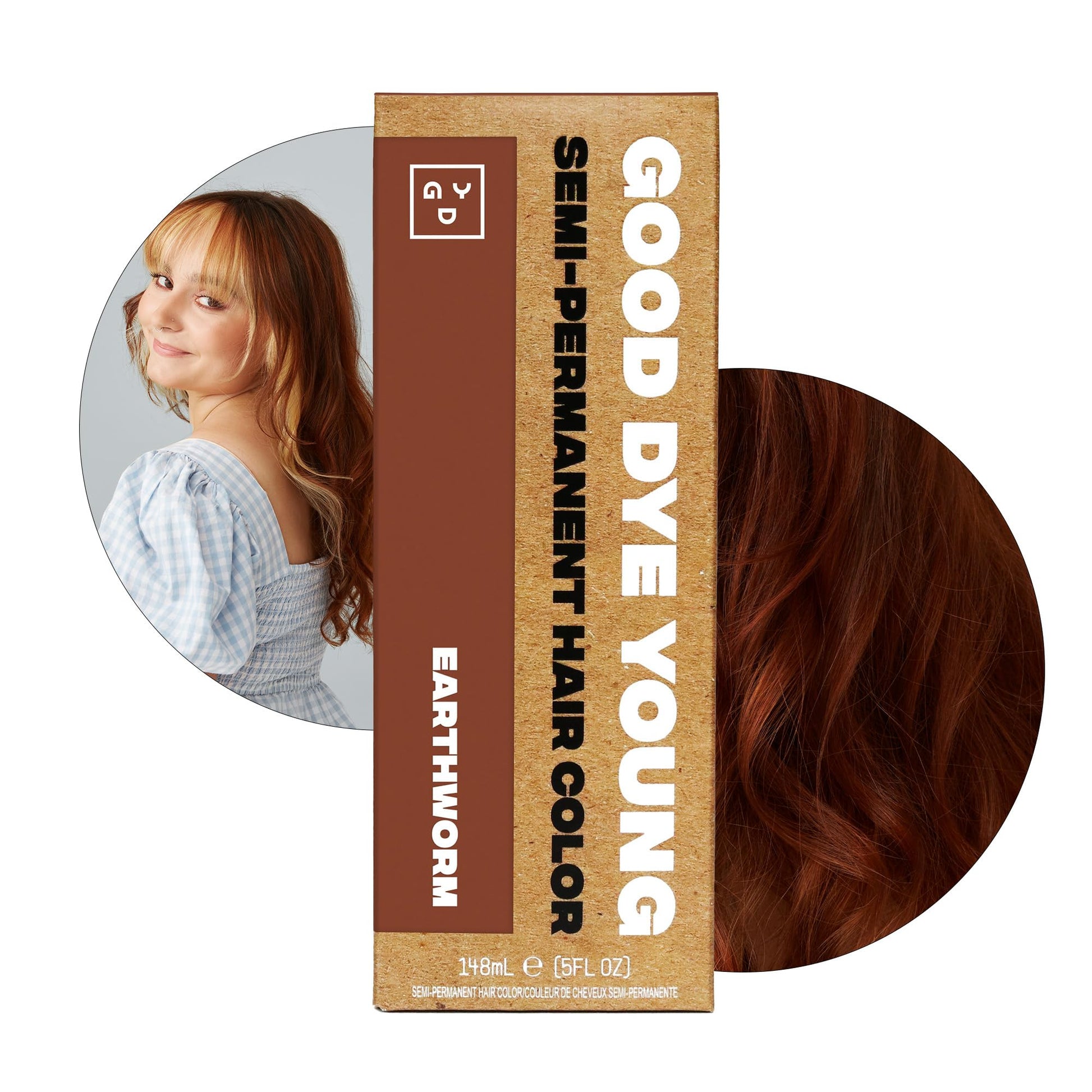 White Smoke Good Dye Young Semi-Permanent Hair Color, Vegan and Cruelty-Free Brown Hair Dye, Last up to 24 Washes, Non-Damaging Conditioning Hair Color (5FL OZ, Earthworm)