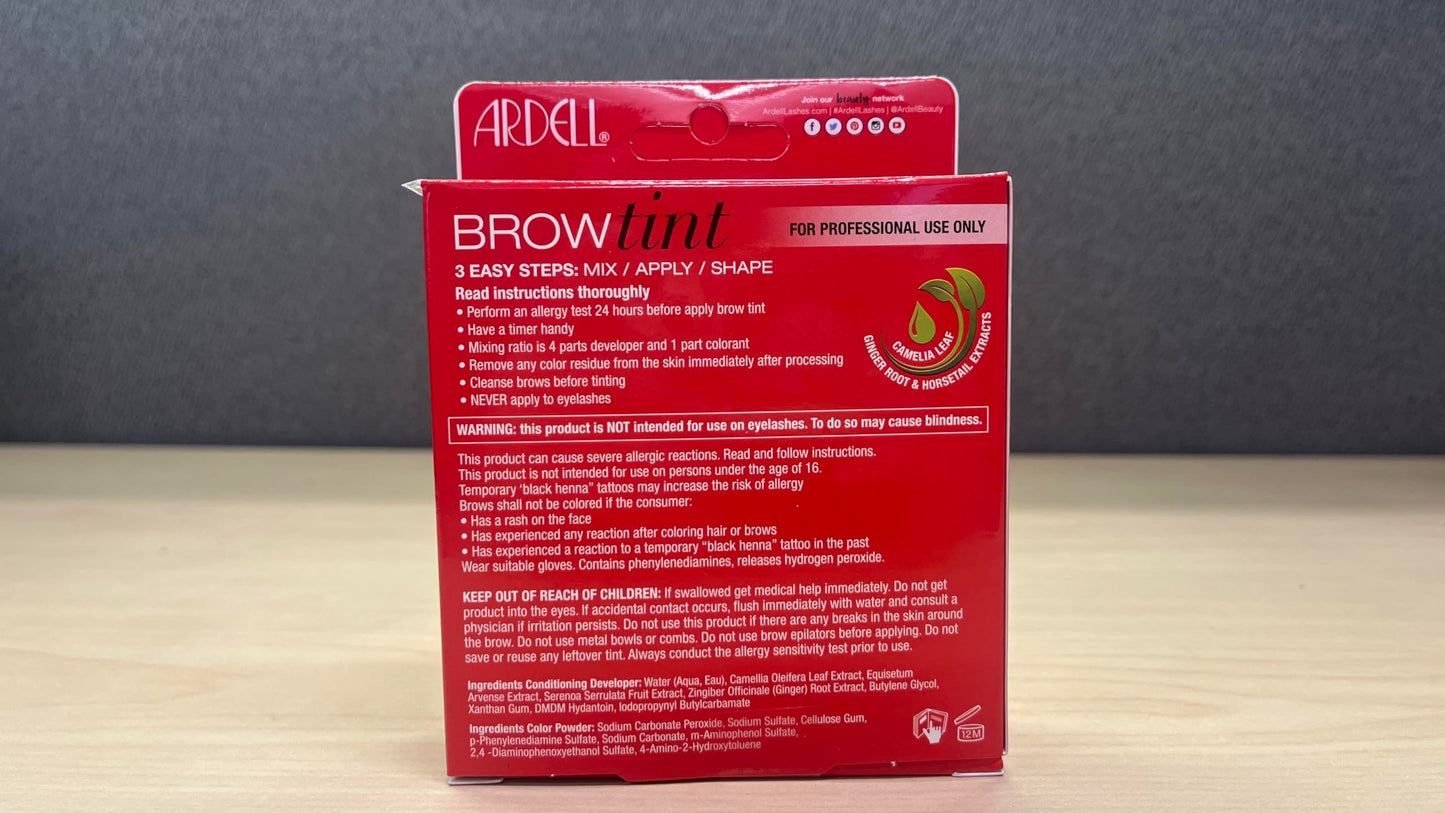 Wheat Ardell Brow Tint Kit Dark Brown - Eyebrow Tint, Long-Lasting Brow Color with Natural Extracts, Complete Eyebrow Tint Set, 1 Pack